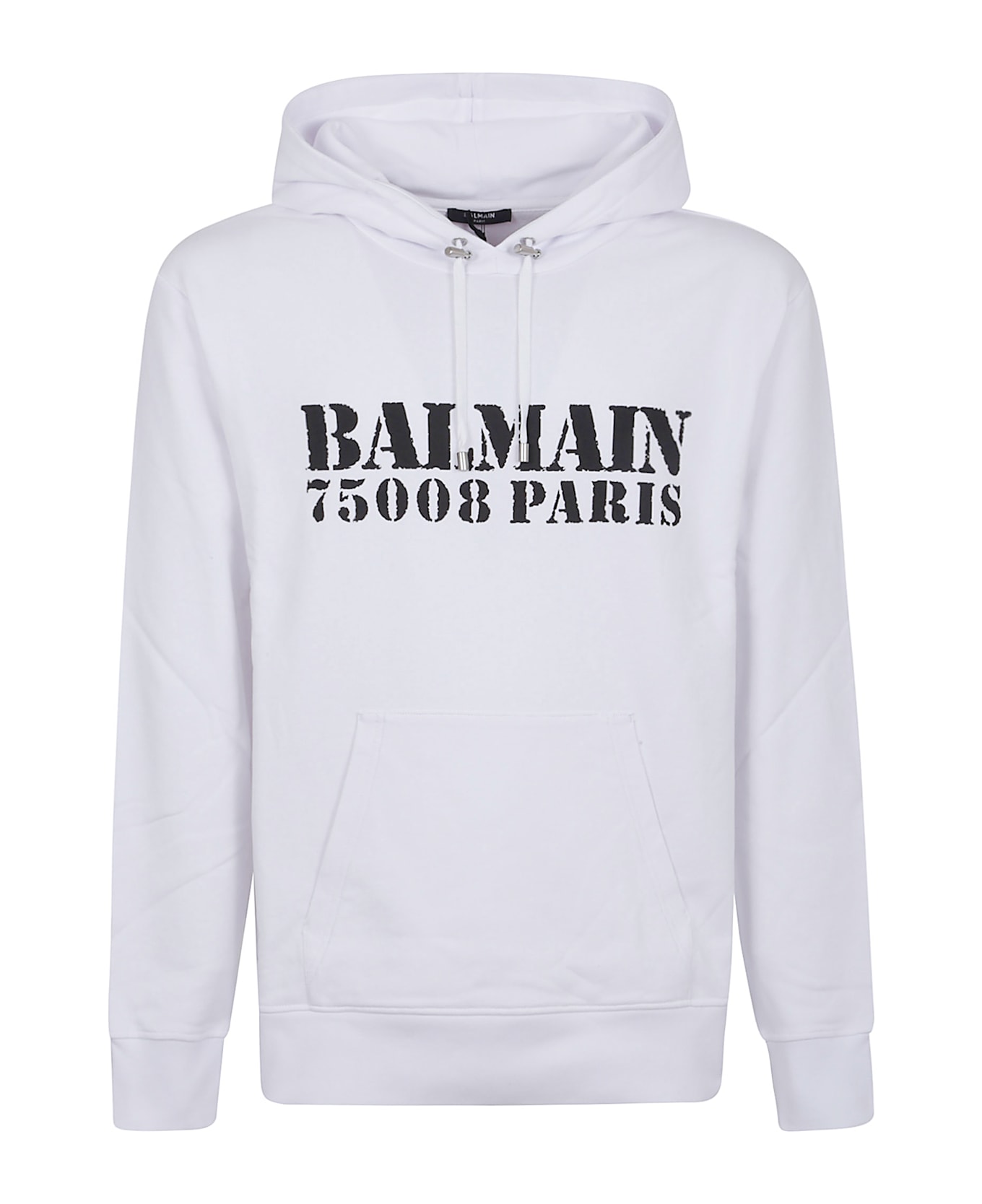Balmain Big Stamp Hoodie - Gab Blanc Noir