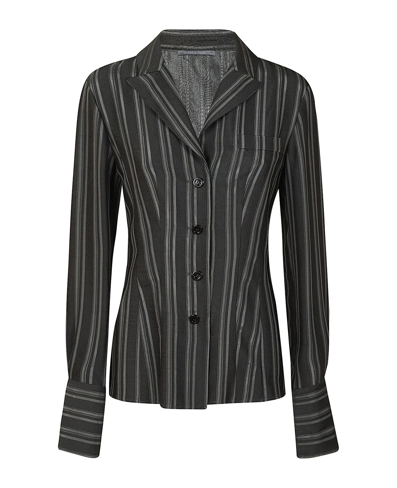 Alberta Ferretti Buttoned Striped Shirt - Grigio