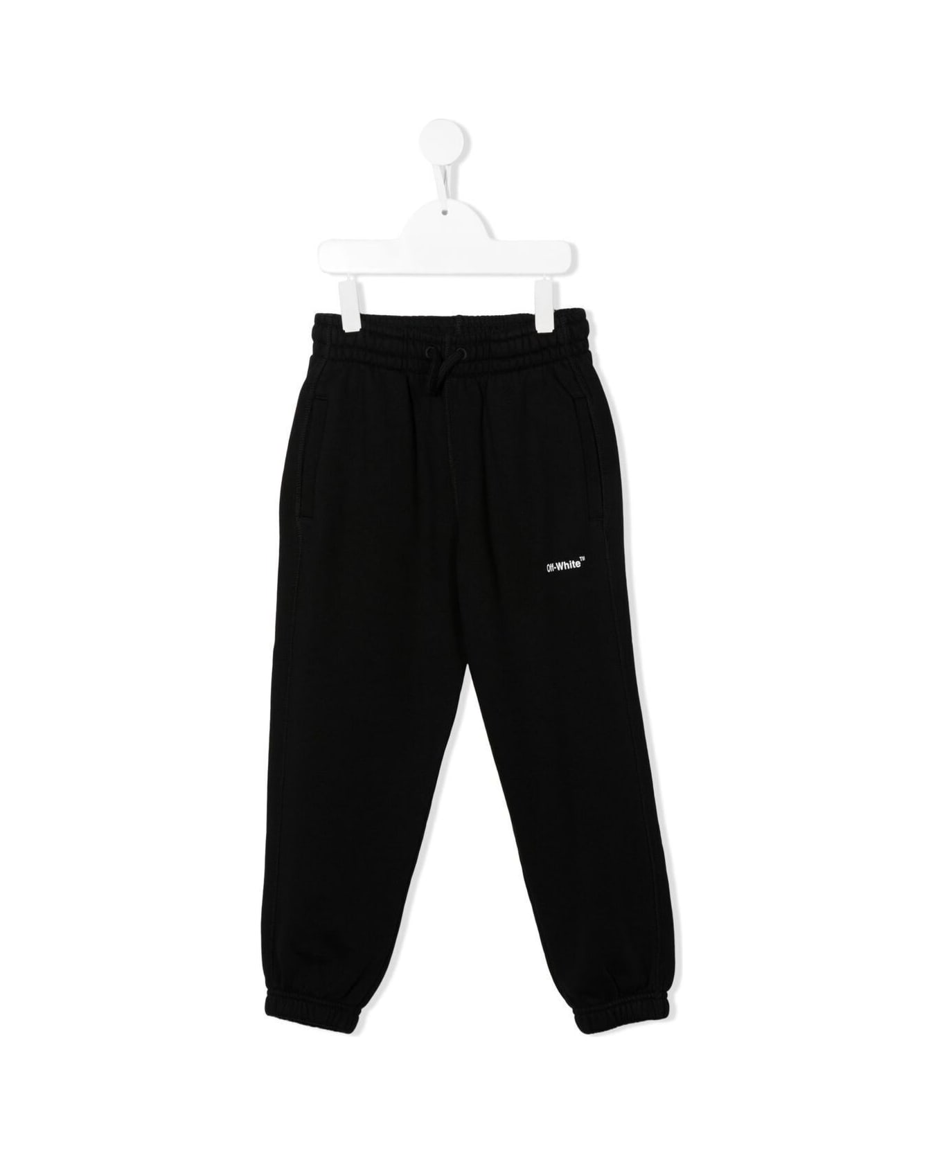 Off-White Track-pants With Logo Print In Black Cotton Boy - Black