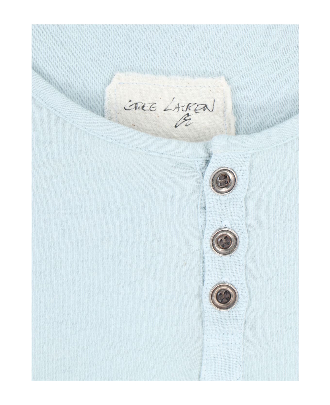 Greg Lauren Crew-neck T-shirt - Light Blue