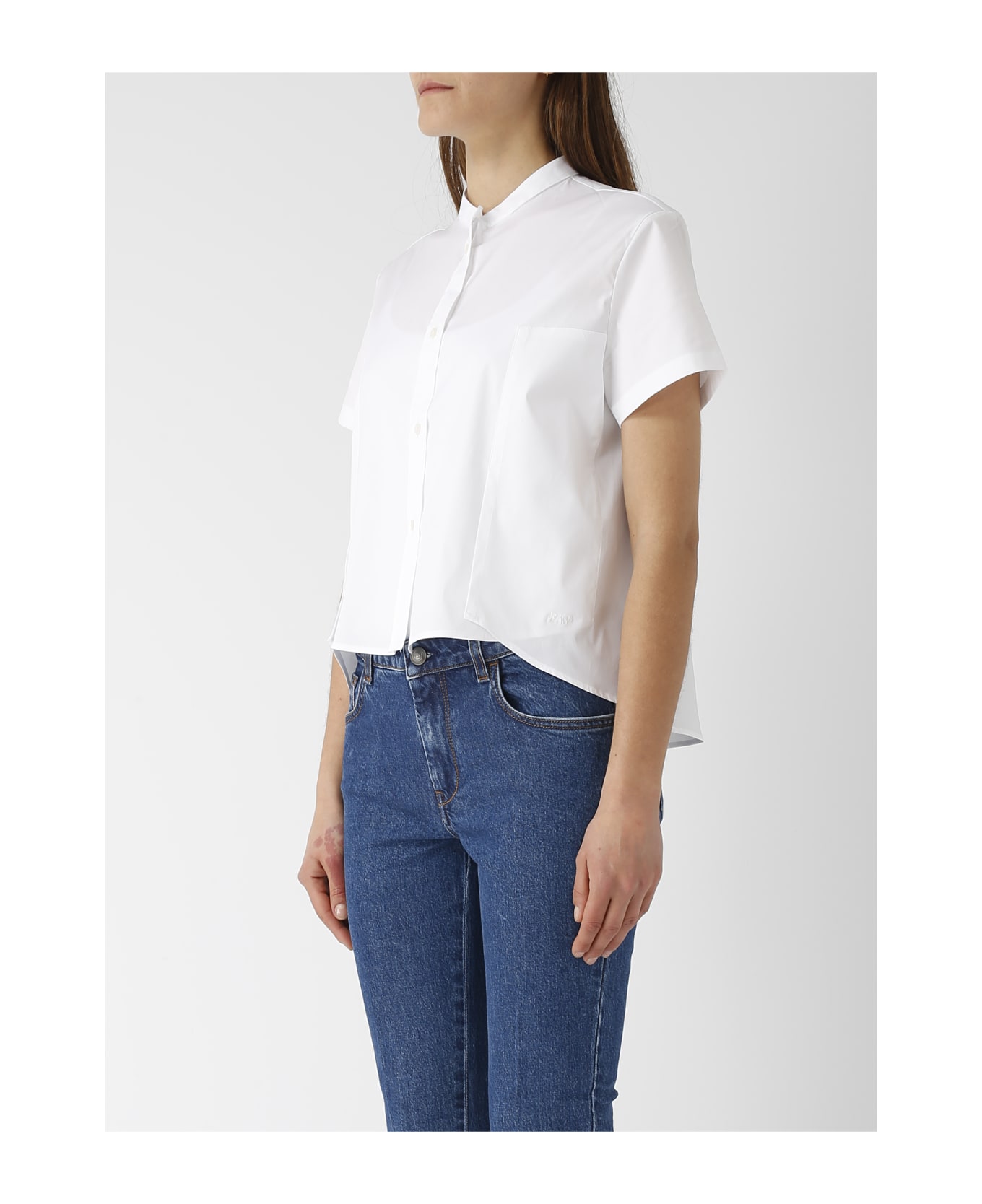 Fay Shirt M/c Rounded And Cut Shirt - BIANCO
