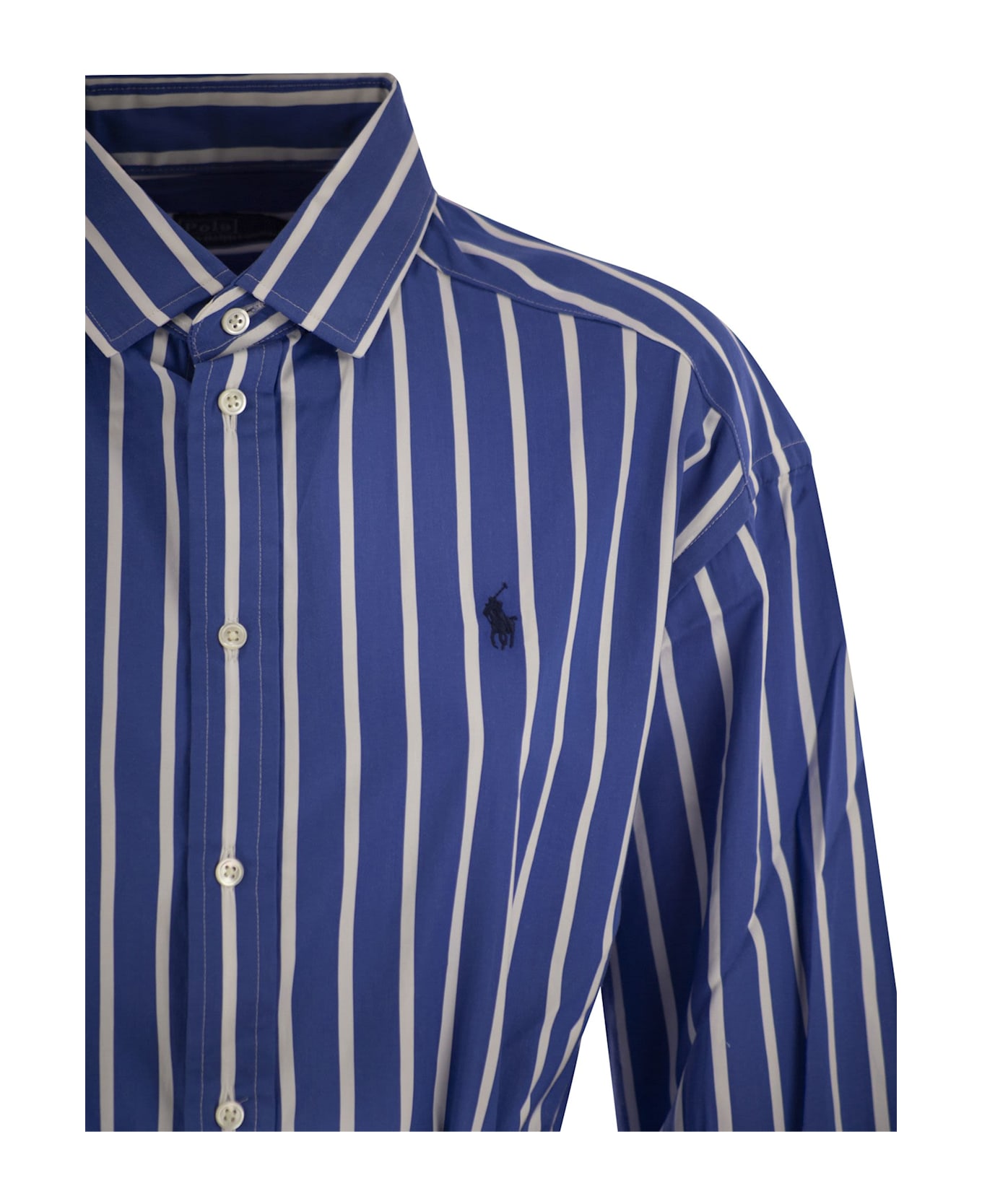 Polo Ralph Lauren Striped Chemisier With Belt - Bluette