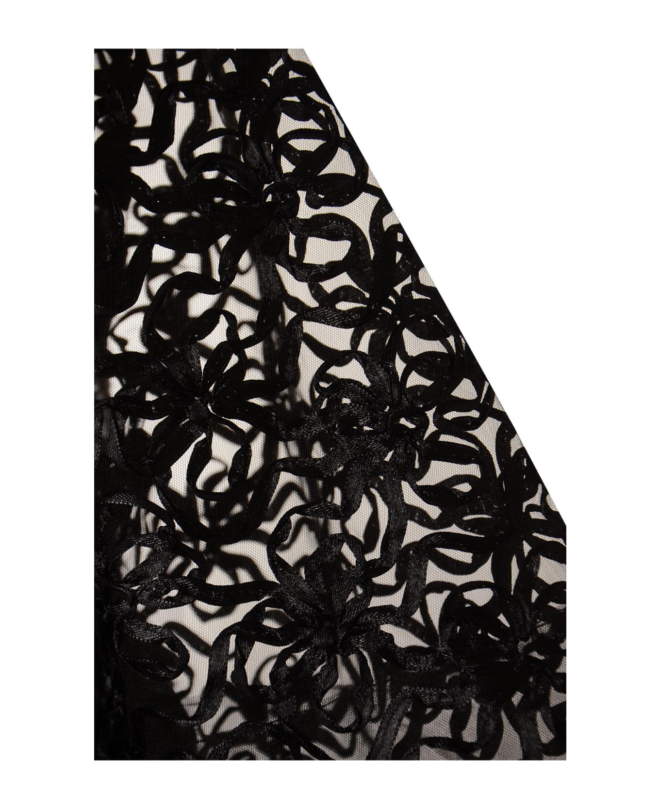 Ganni Ribbon Detail See-through Layered Dress - Black