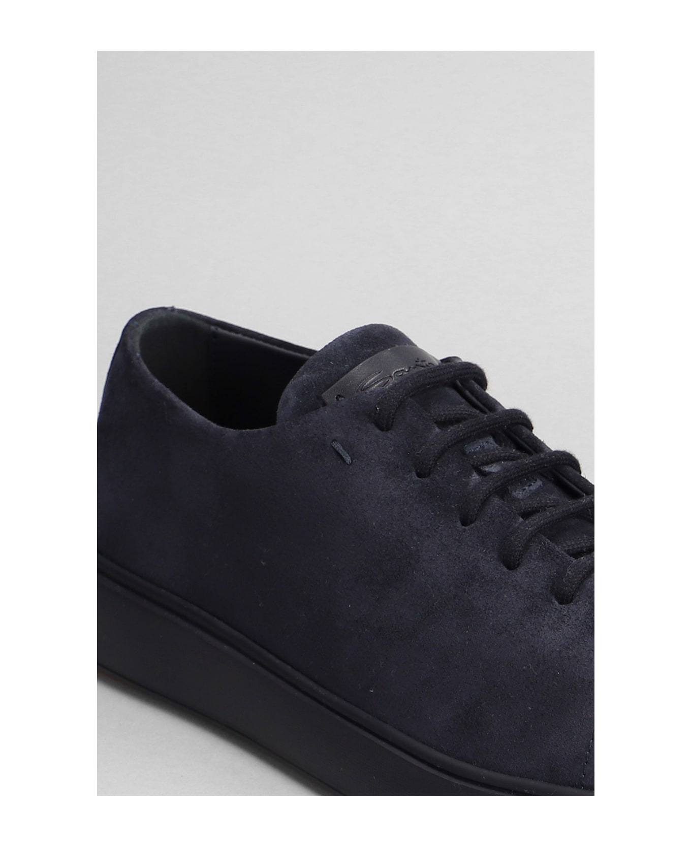 Santoni Febe Sneakers In Blue Leather - blue