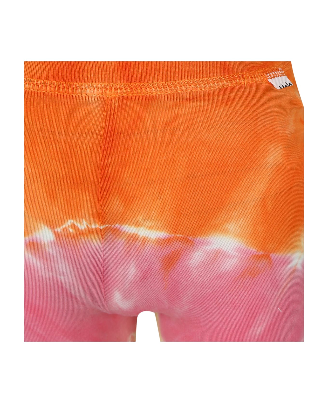 Molo Orange Leggings For Girl With Tie-dye Print - Multicolor