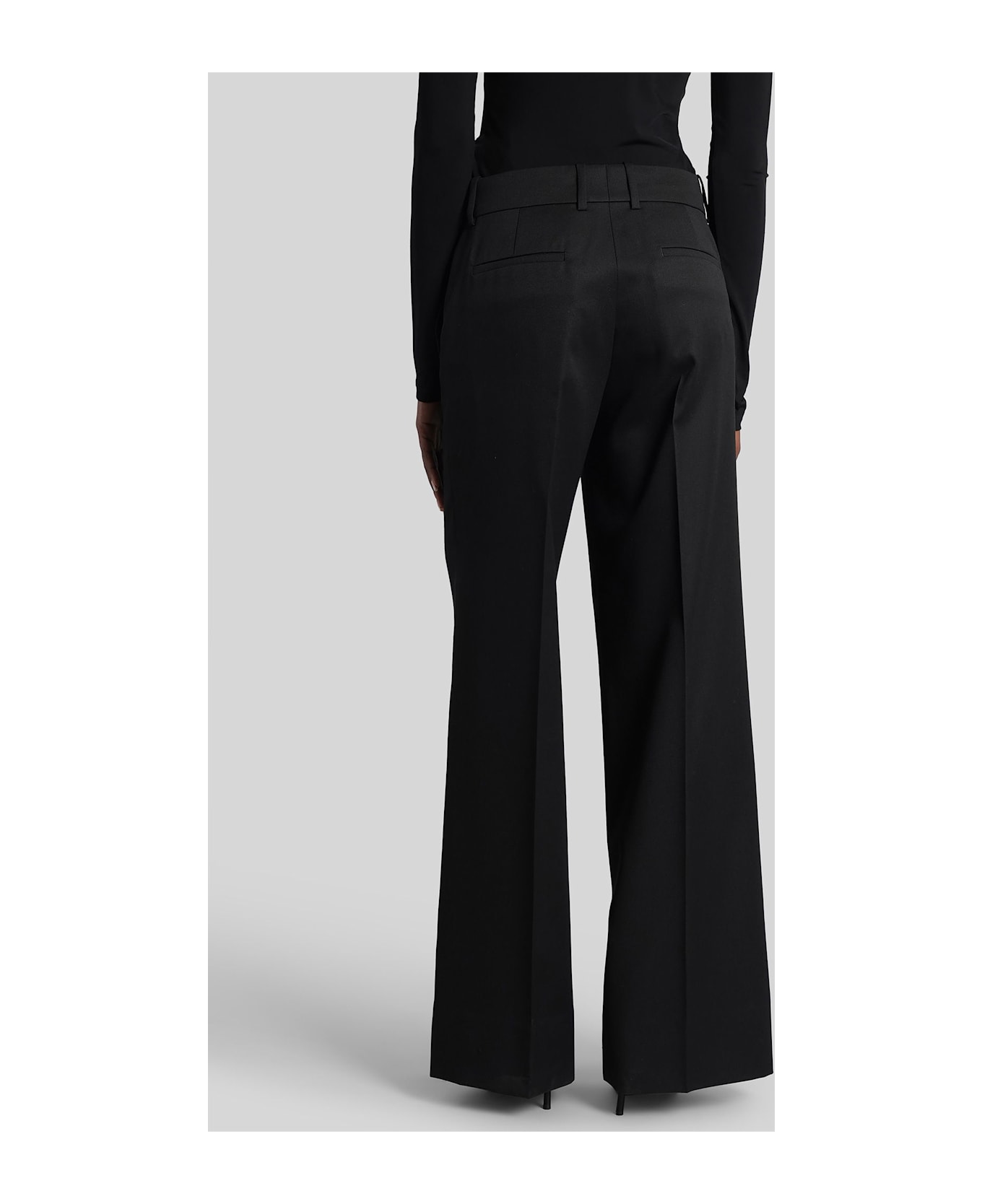 Off-White Pants In Black Wool - black