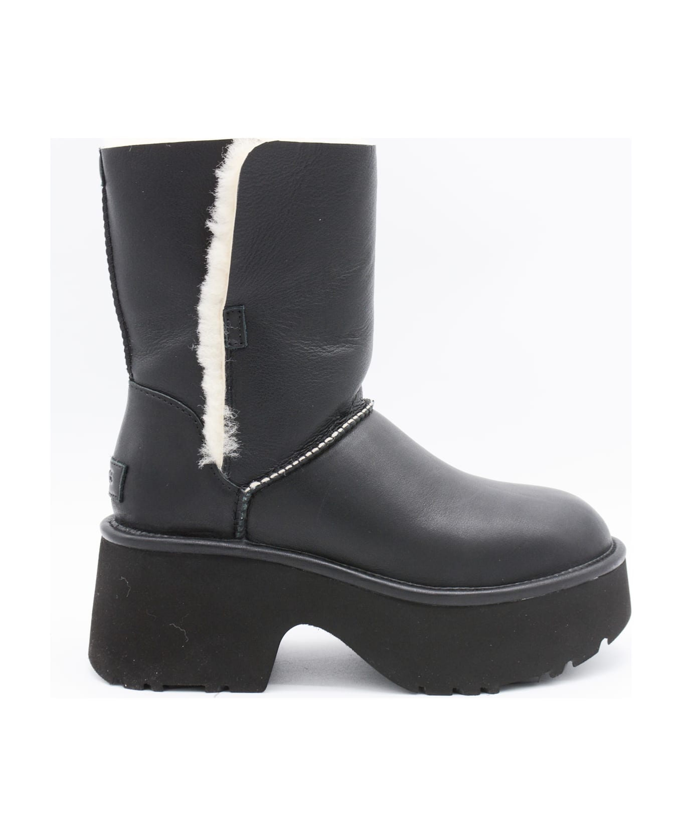 UGG Black Leather Esme Boots - Black