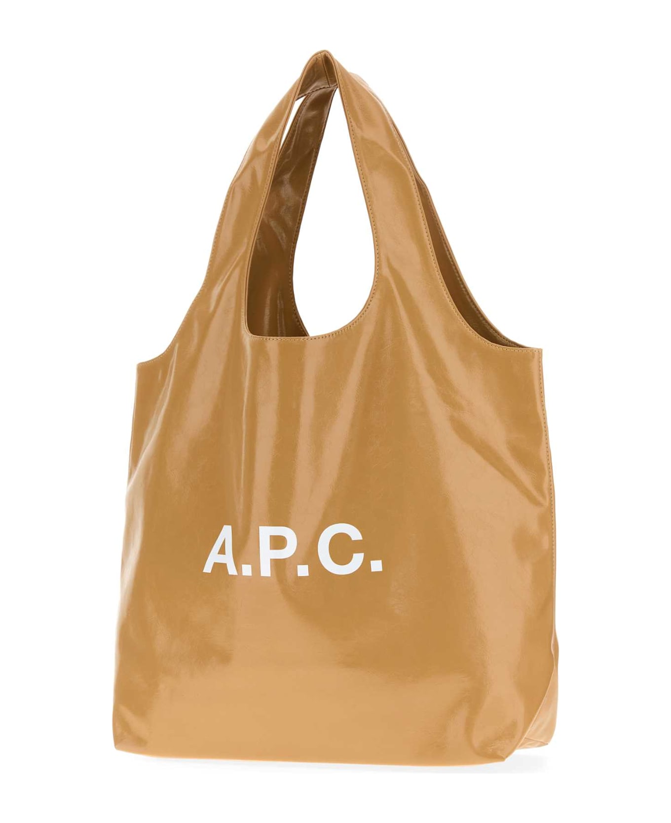 A.P.C. Beige Synthetic Leather Ninon Shopping Bag - CAMEL