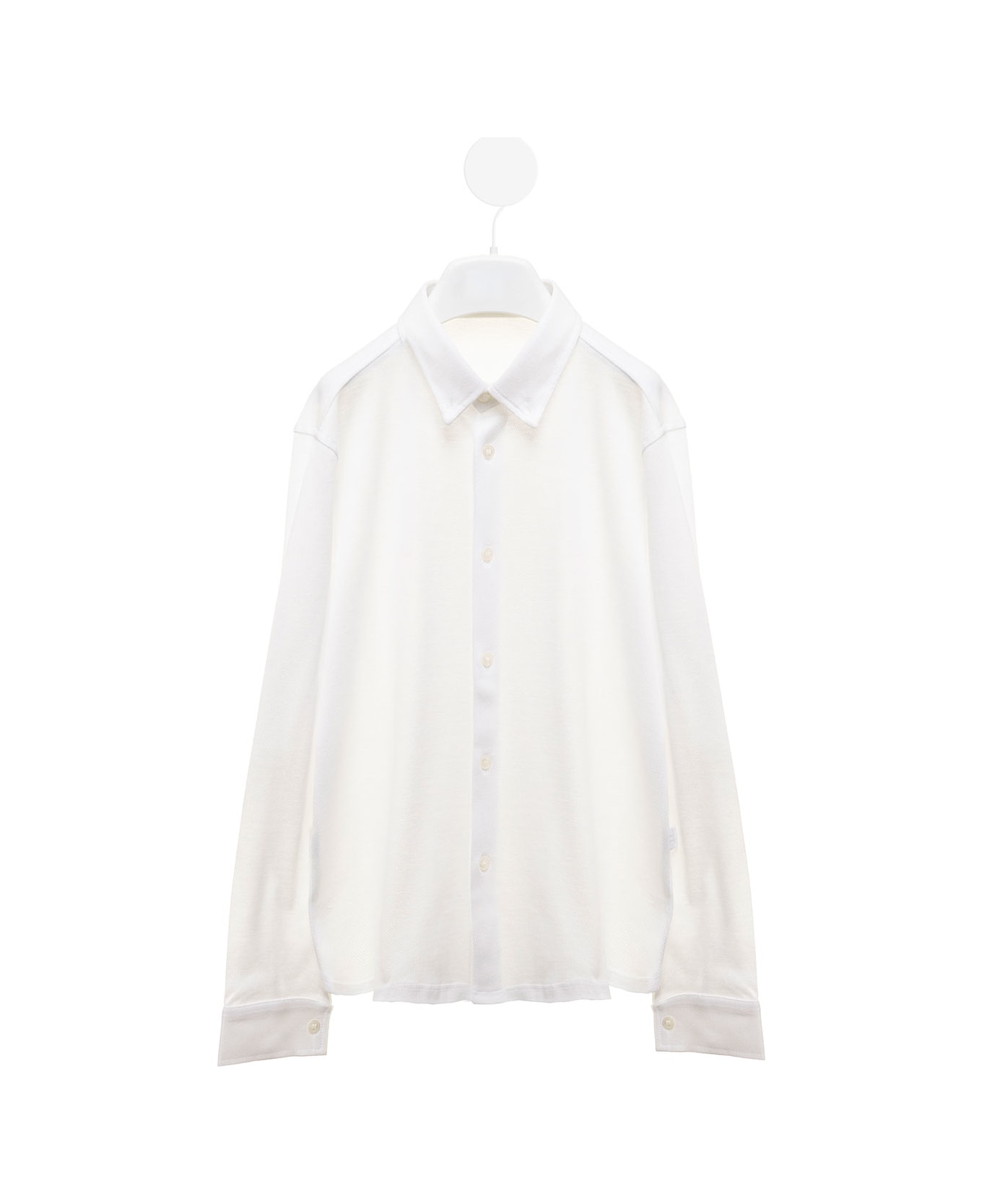 Il Gufo White Long Sleeve Shirt In Cotton Boy - White