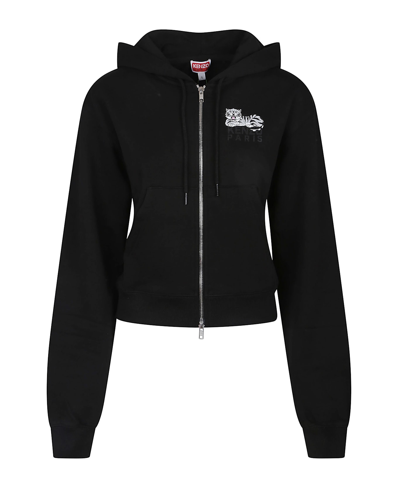 Kenzo Happy Tiger Short Zip Up Sweatshirt - J Noir
