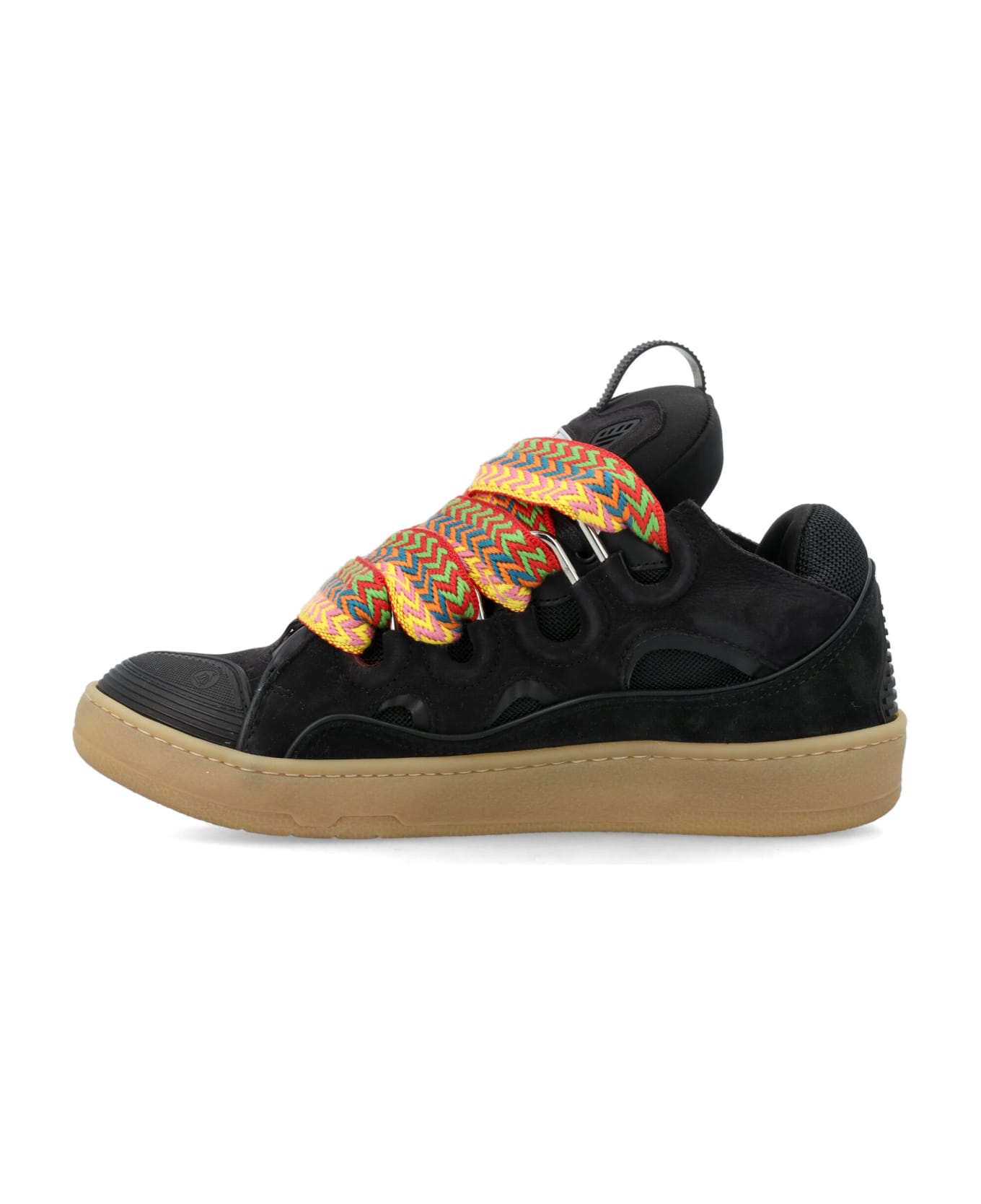 Lanvin Leather Curb Sneakers - BLACK