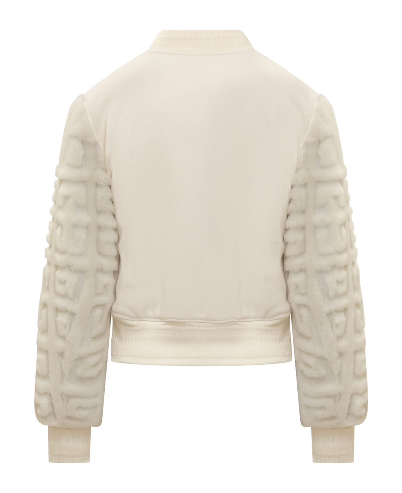 Givenchy 4g Wool And Fur Short Bomber Jacket - WHITE