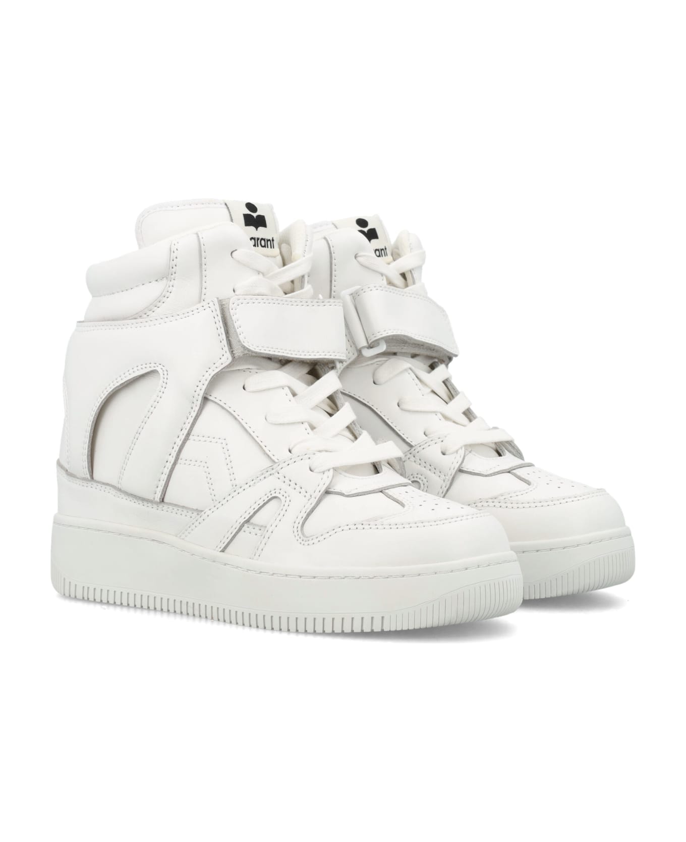 Isabel Marant Ellyn Leather Sneakers - WHITE