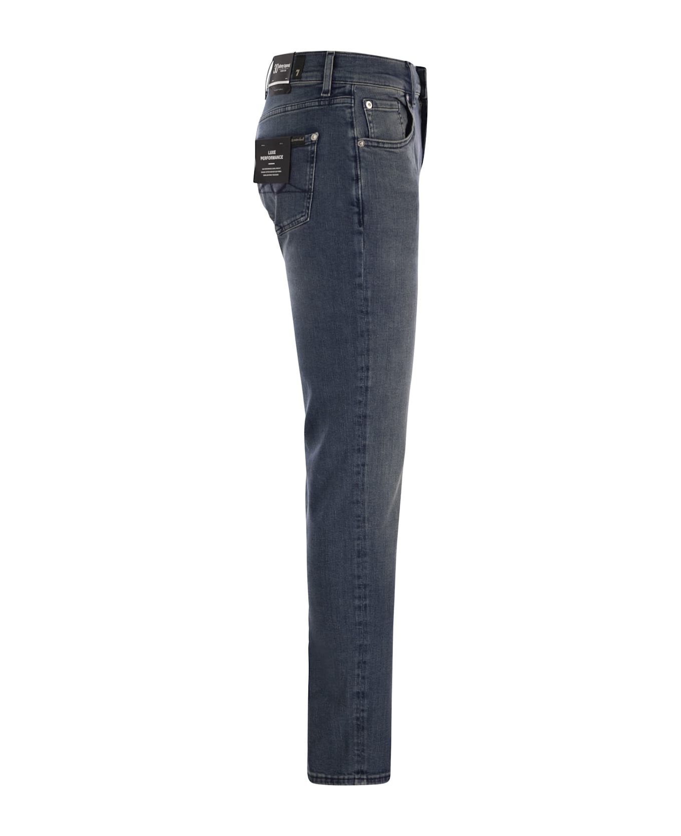 7 For All Mankind Slimmy Tapered Globe - Skinny Medium-waisted Jeans - Blue Denim