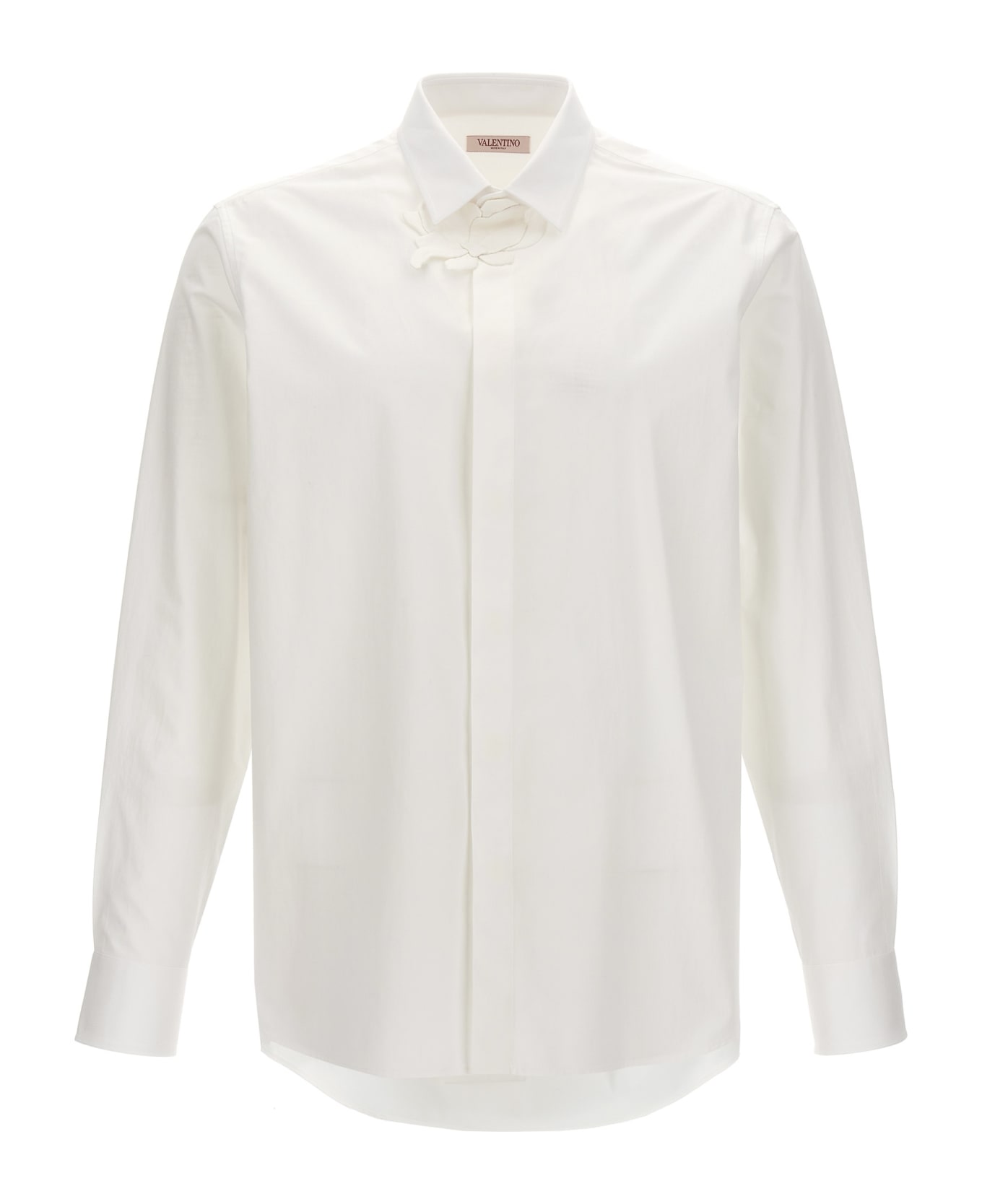 Valentino Shirt With Flower Patch - White