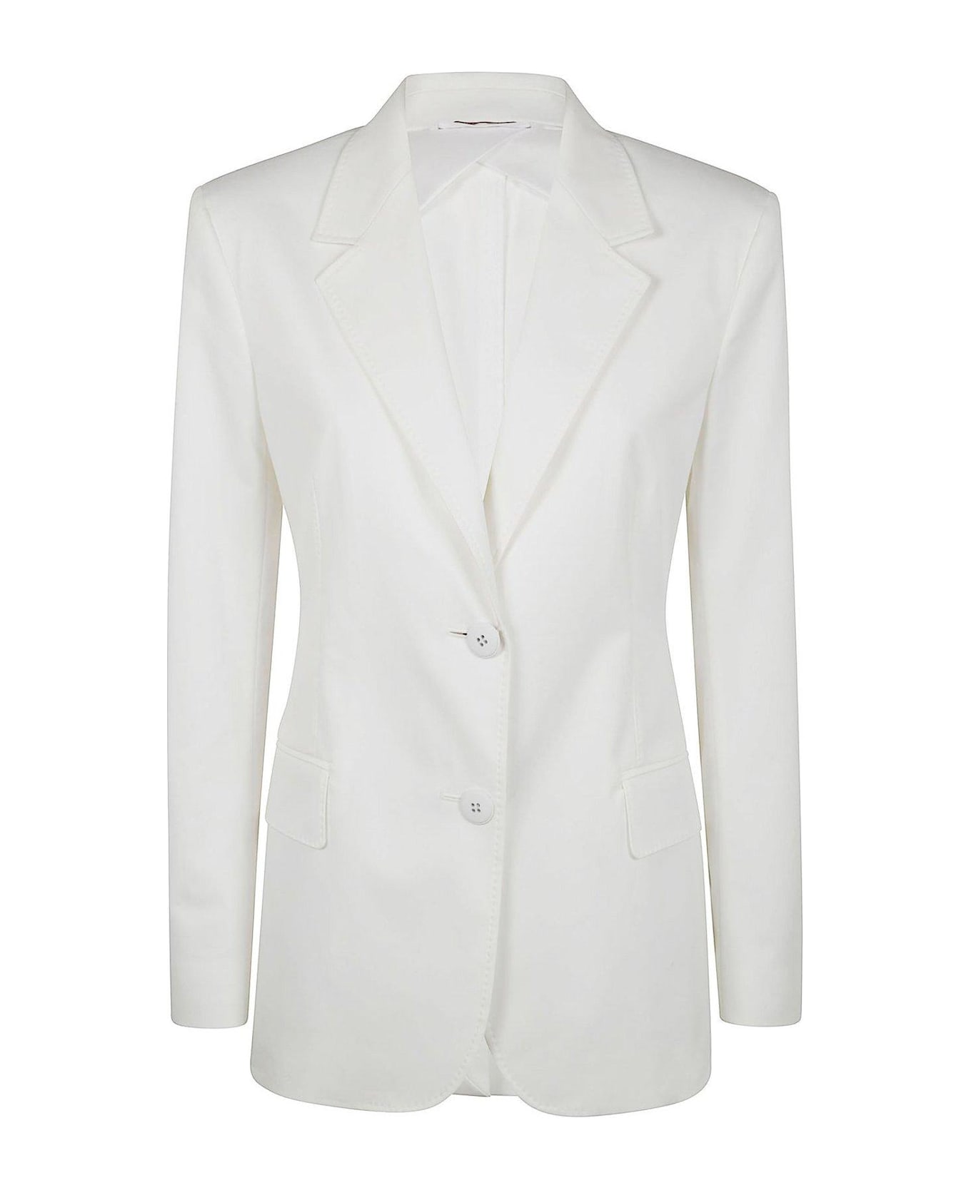 Max Mara Studio Yuppy Single-breasted Long-sleeved Blazer - White