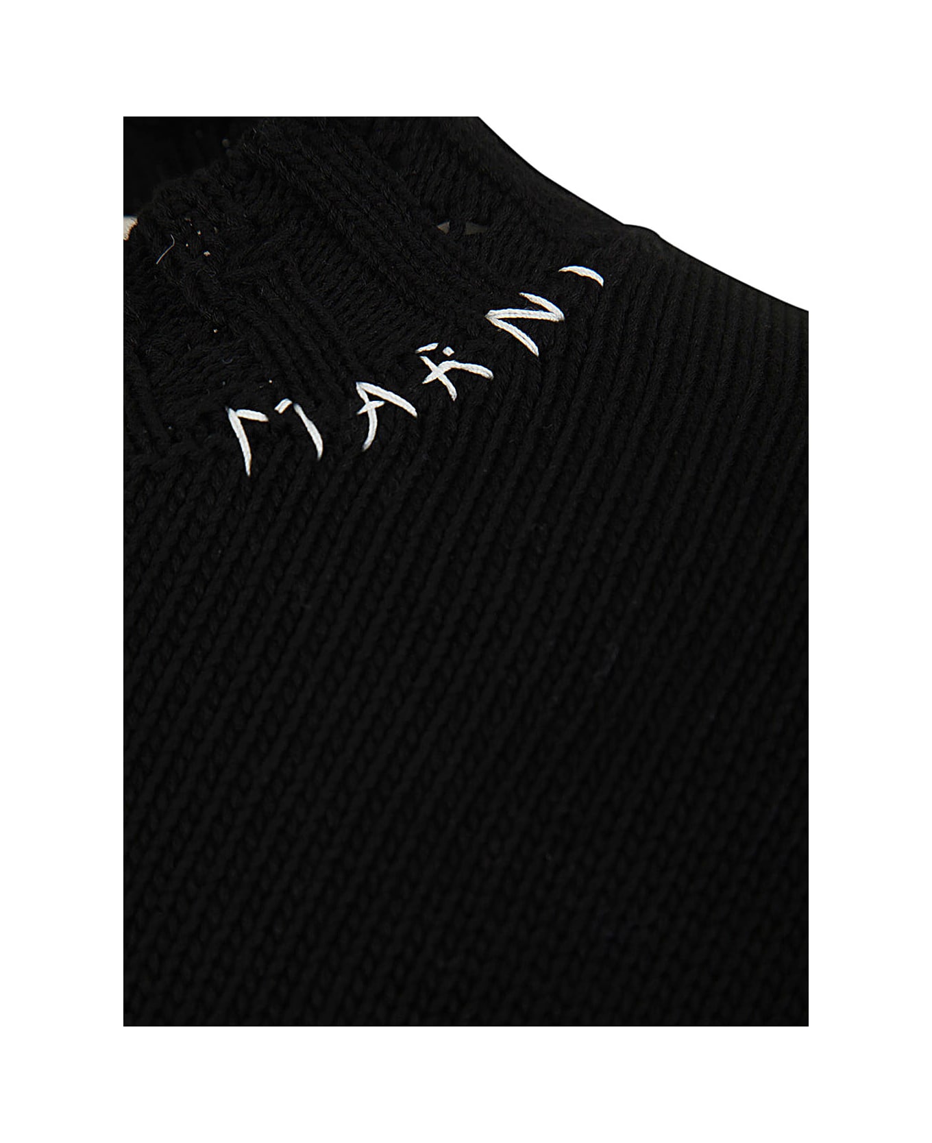 Marni Crew Neck Long Sleeeves Sweater - Black ニットウェア