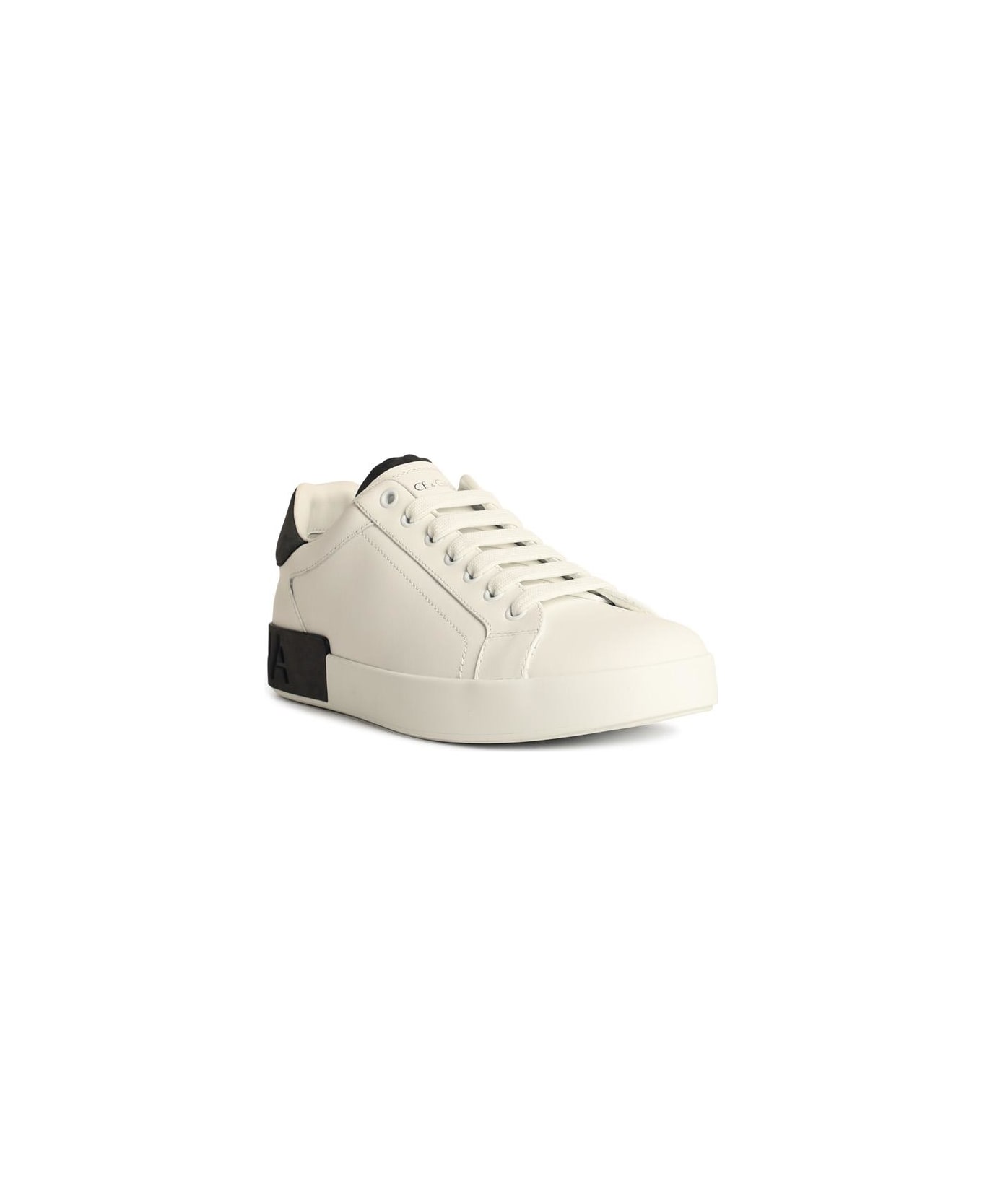 Dolce & Gabbana 'portofino' White Calf Leather Sneakers - White