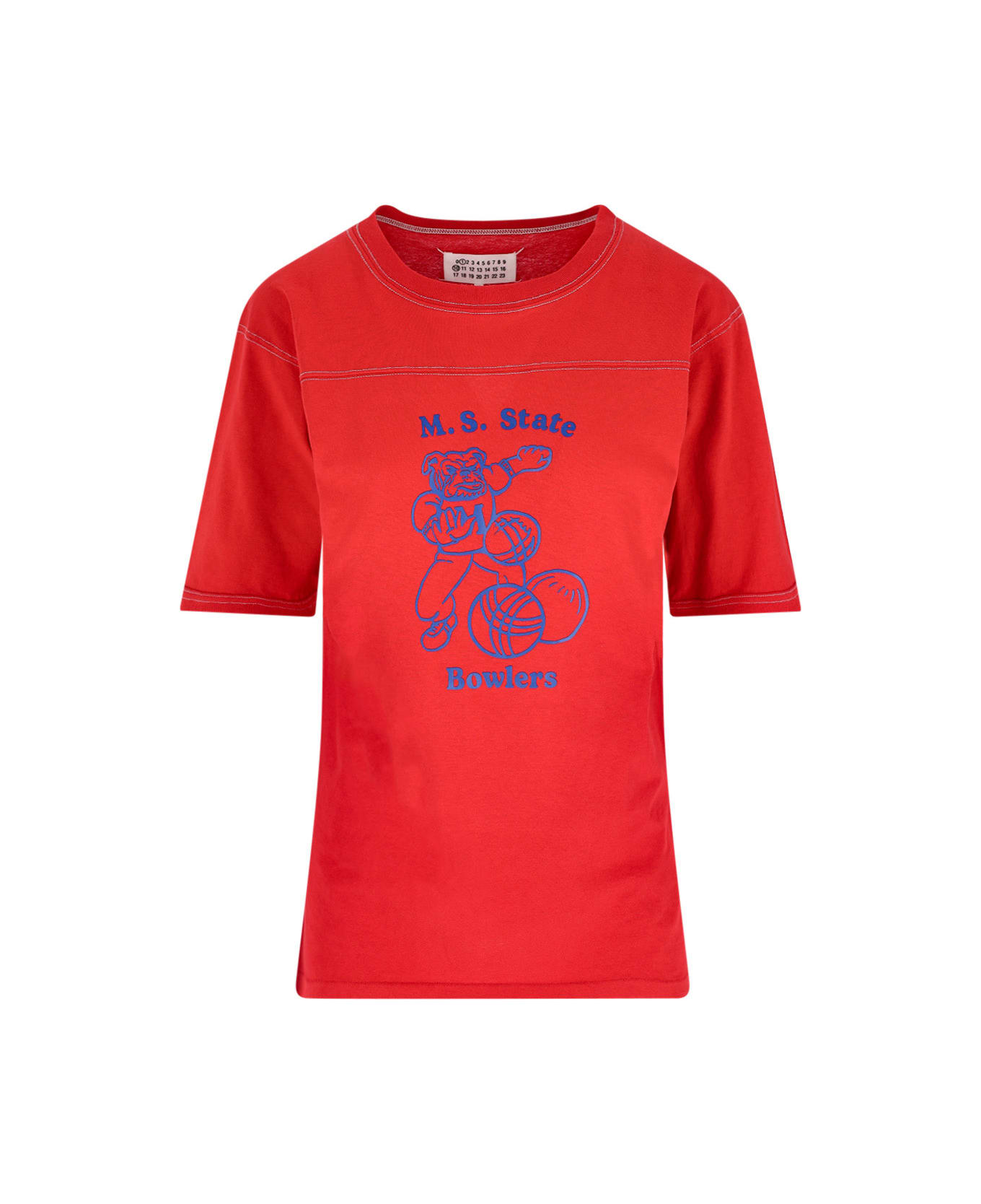 Maison Margiela Logo T-shirt - Red Tシャツ