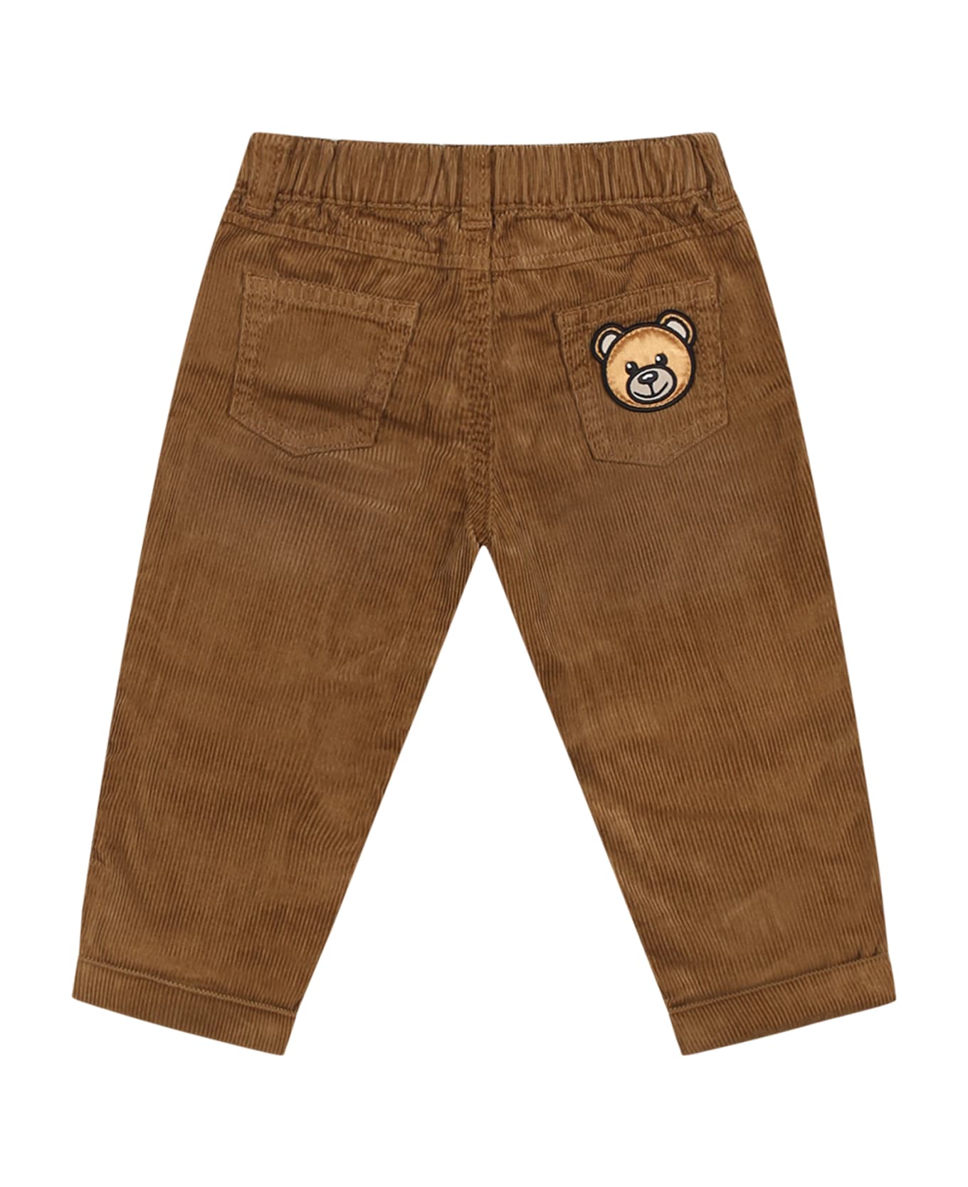 Moschino Brown Trousers For Baby Boy With Teddy Bear - BEIGE
