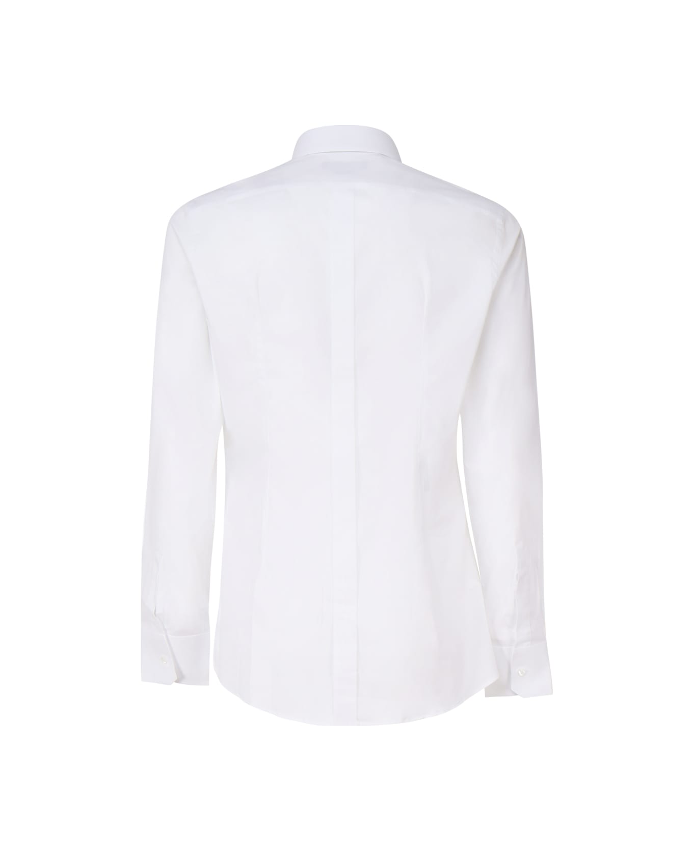 Dolce & Gabbana Shirt Made Of Stretch Cotton Poplin - White