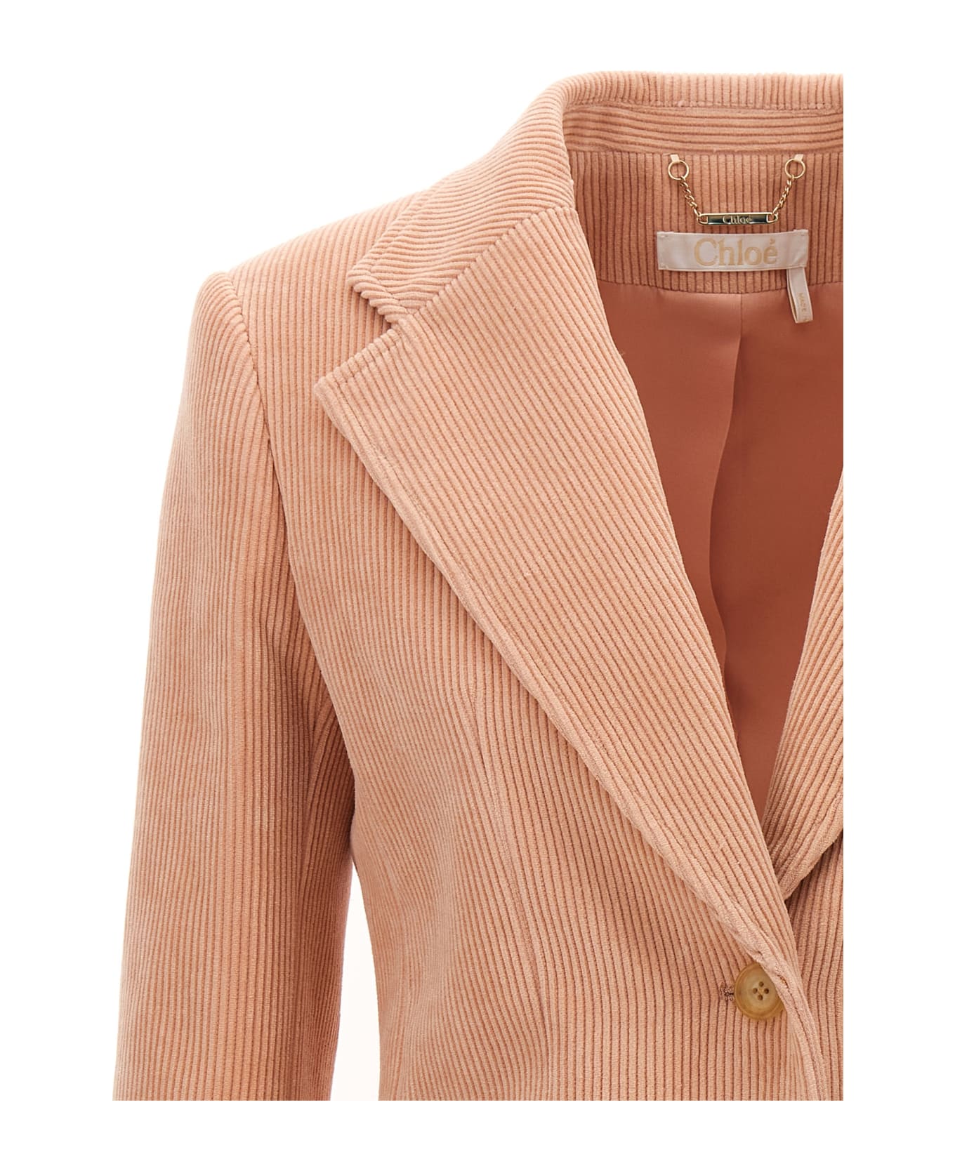 Chloé Single-breasted Cotton Jacket - MISTY PINK
