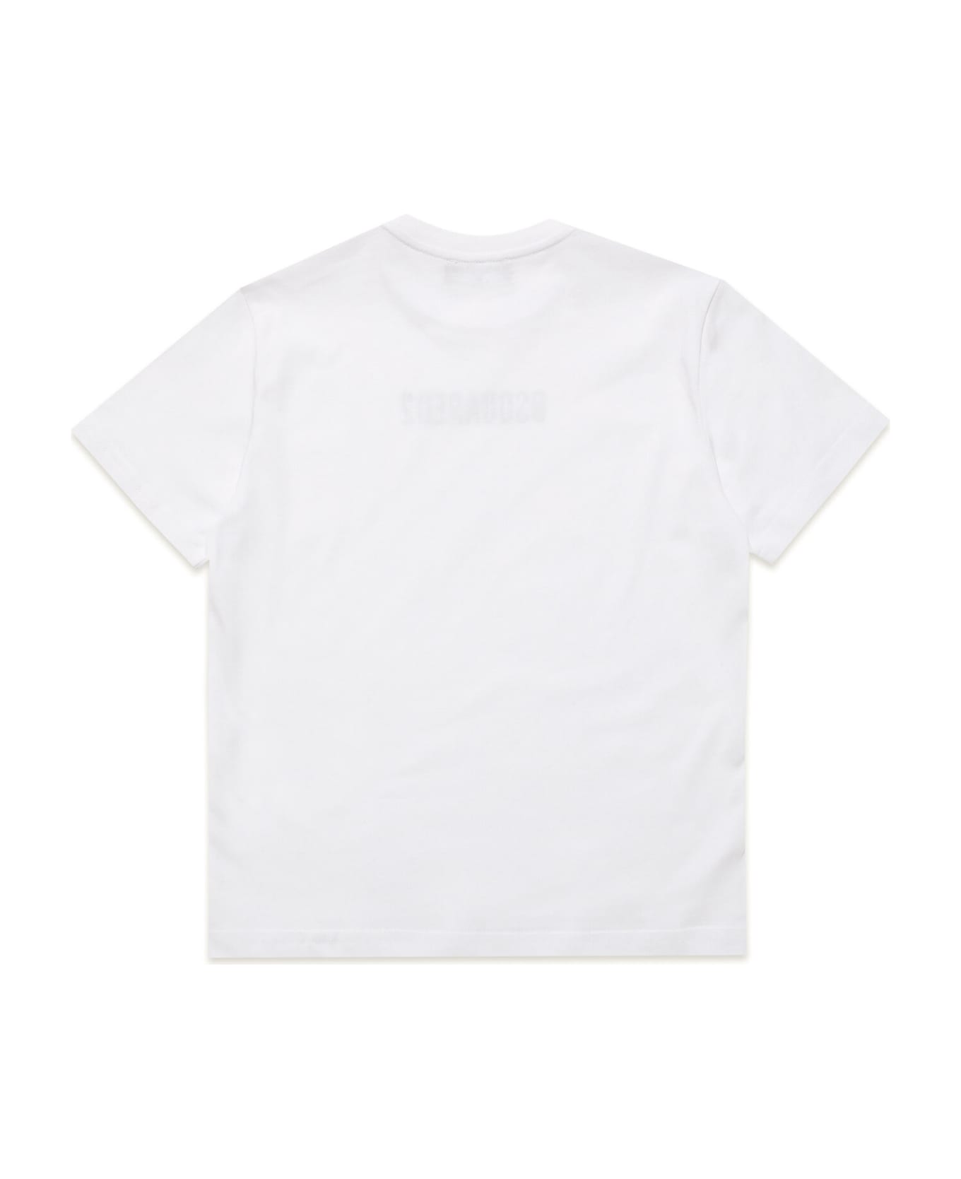 Dsquared2 D2t945u Relax T-shirt Dsquared Crew-neck Jersey T-shirt With Logo - Bianco