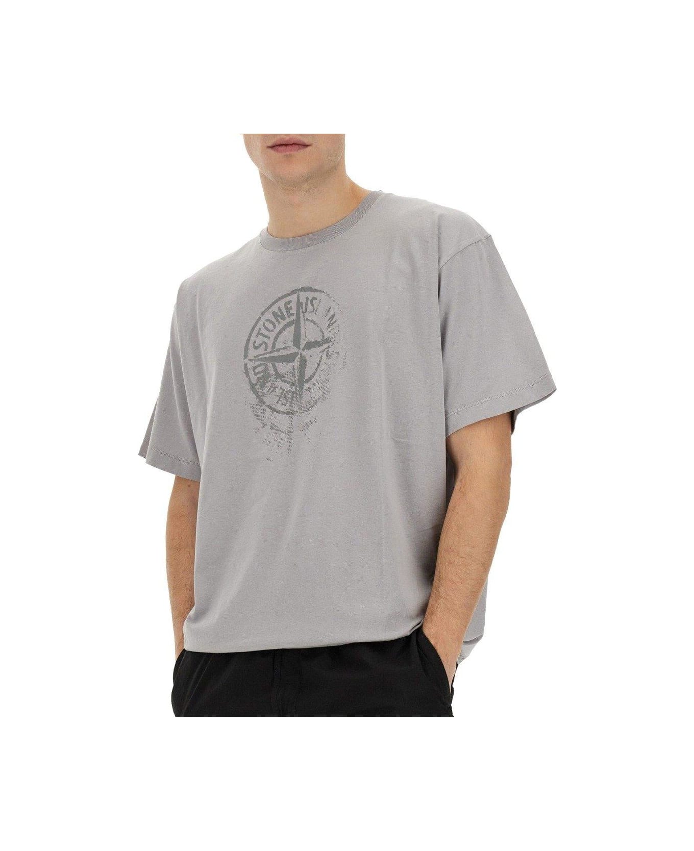 Stone Island Crew Neck T-shirt - BEIGE