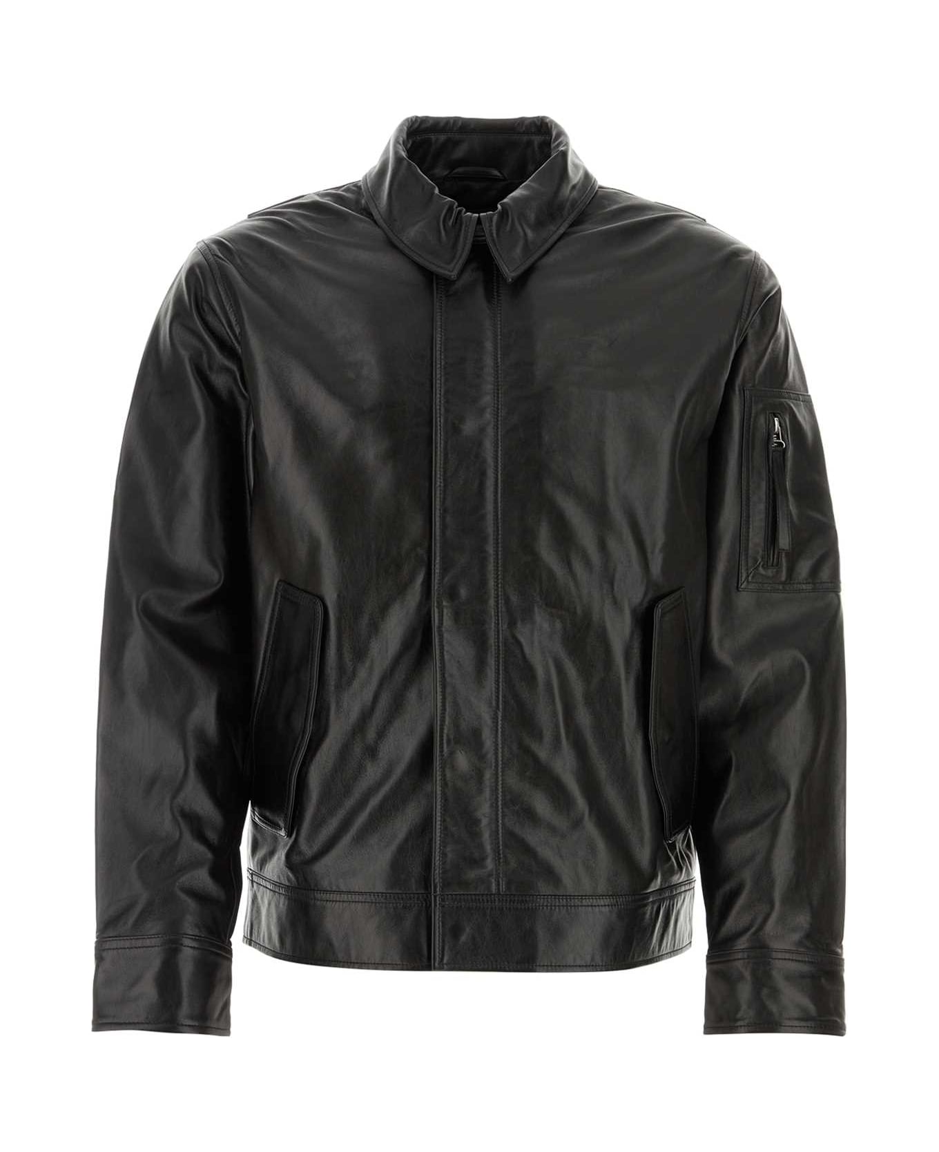 Helmut Lang Black Leather Jacket - Black