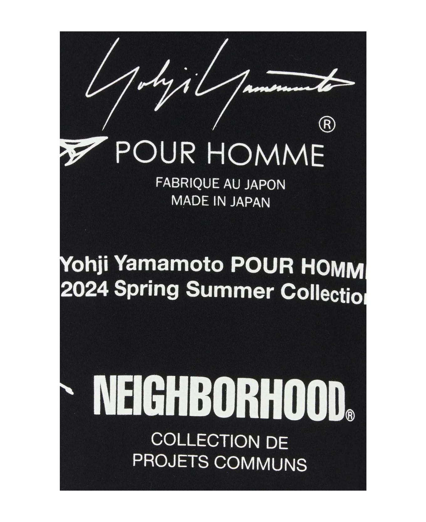 Yohji Yamamoto Black Cotton Yohji Yamamoto X Neighborhood T-shirt - Black