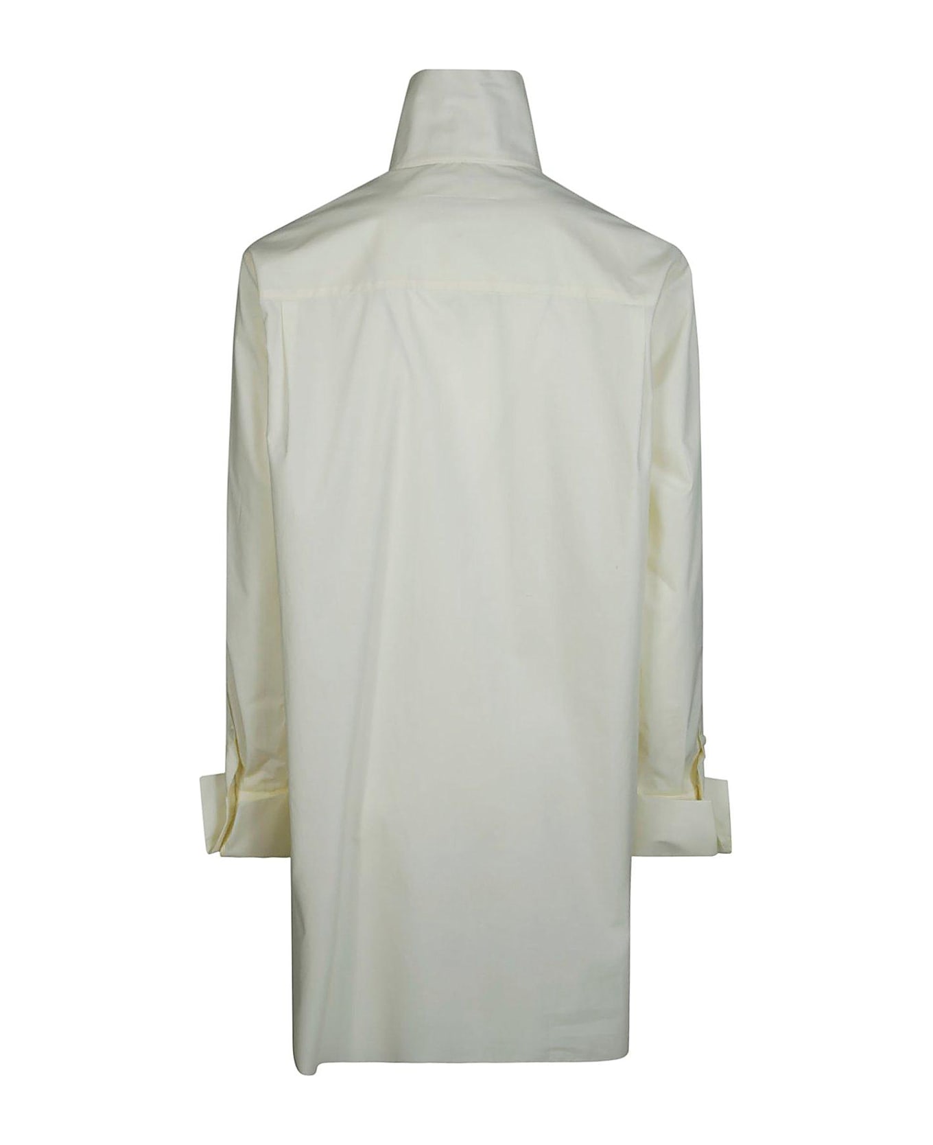 MM6 Maison Margiela Button Detailed High Neck Top - Bianco