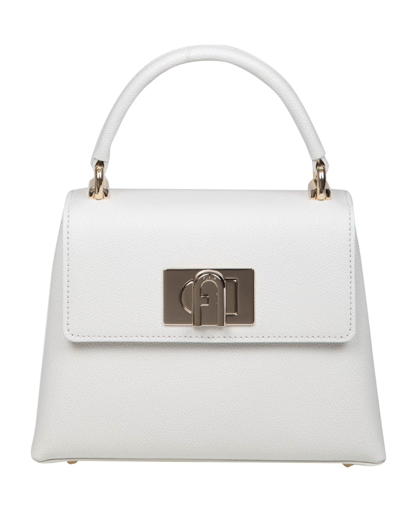 Furla 1927 Mini Top Handle In Marshmallow Color Leather - Marshmallow トートバッグ