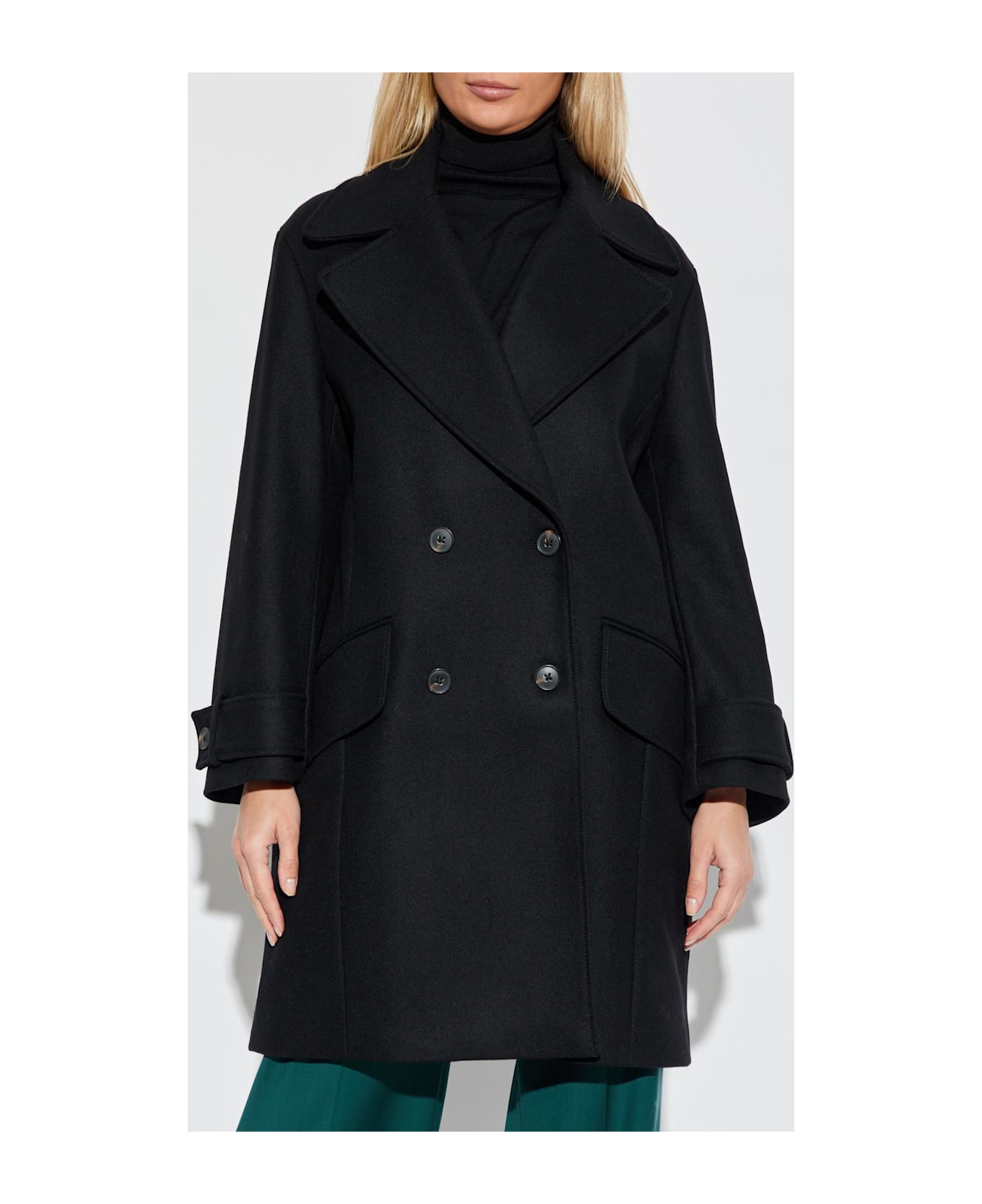 Paul Smith Ps Paul Smith Double-breasted Coat - Black