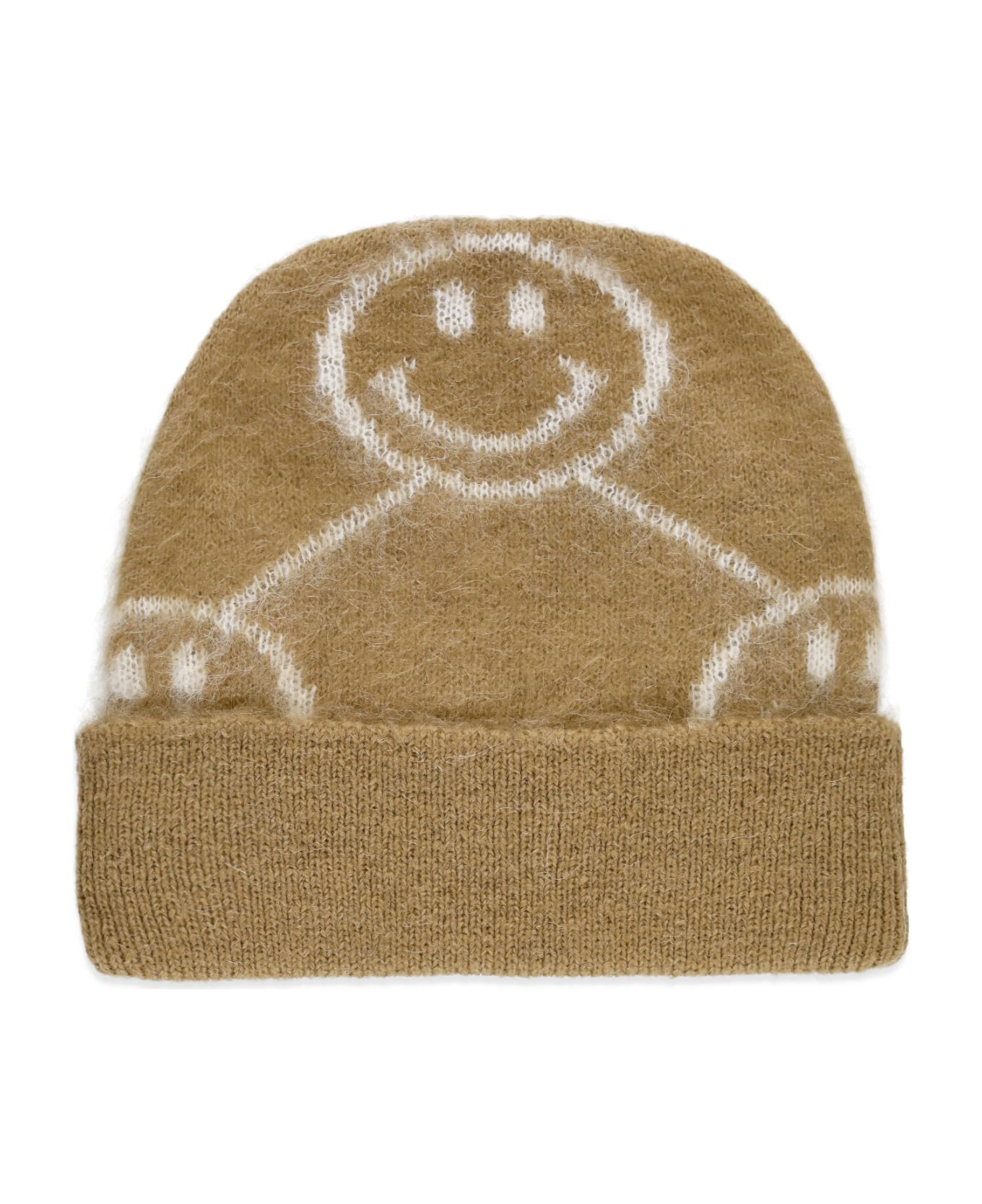 Joshua Sanders Beanie Cap With Smiley Logo - Beige