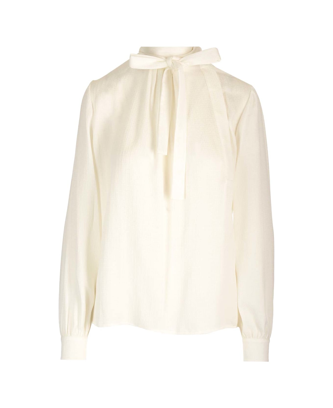Givenchy Silk Shirt With Lavallière Collar - White ブラウス
