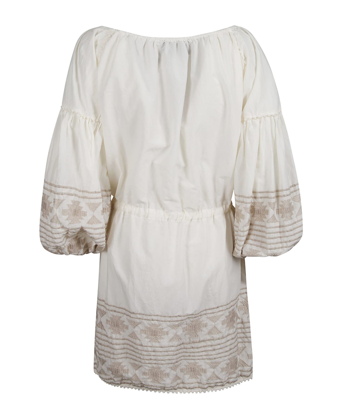 Bazar Deluxe Ruffle Mid-length Dress - Cream