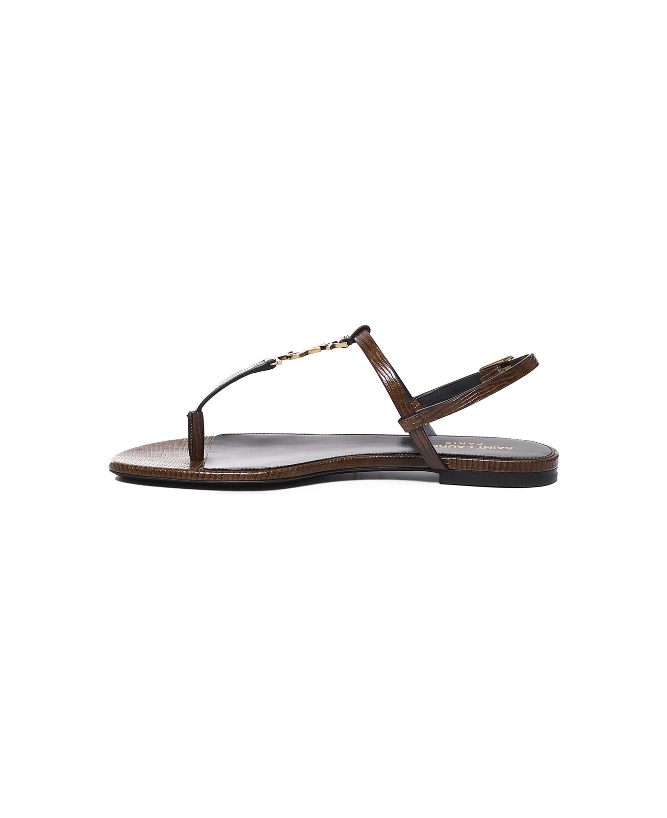 Saint Laurent Cassandre Sandals - Macadamia brown