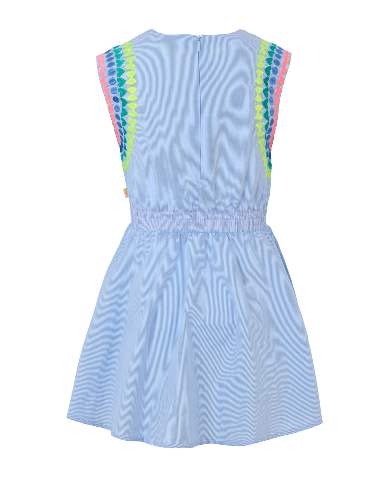 Billieblush Blue Dress For Girl With Embroidery - Blue