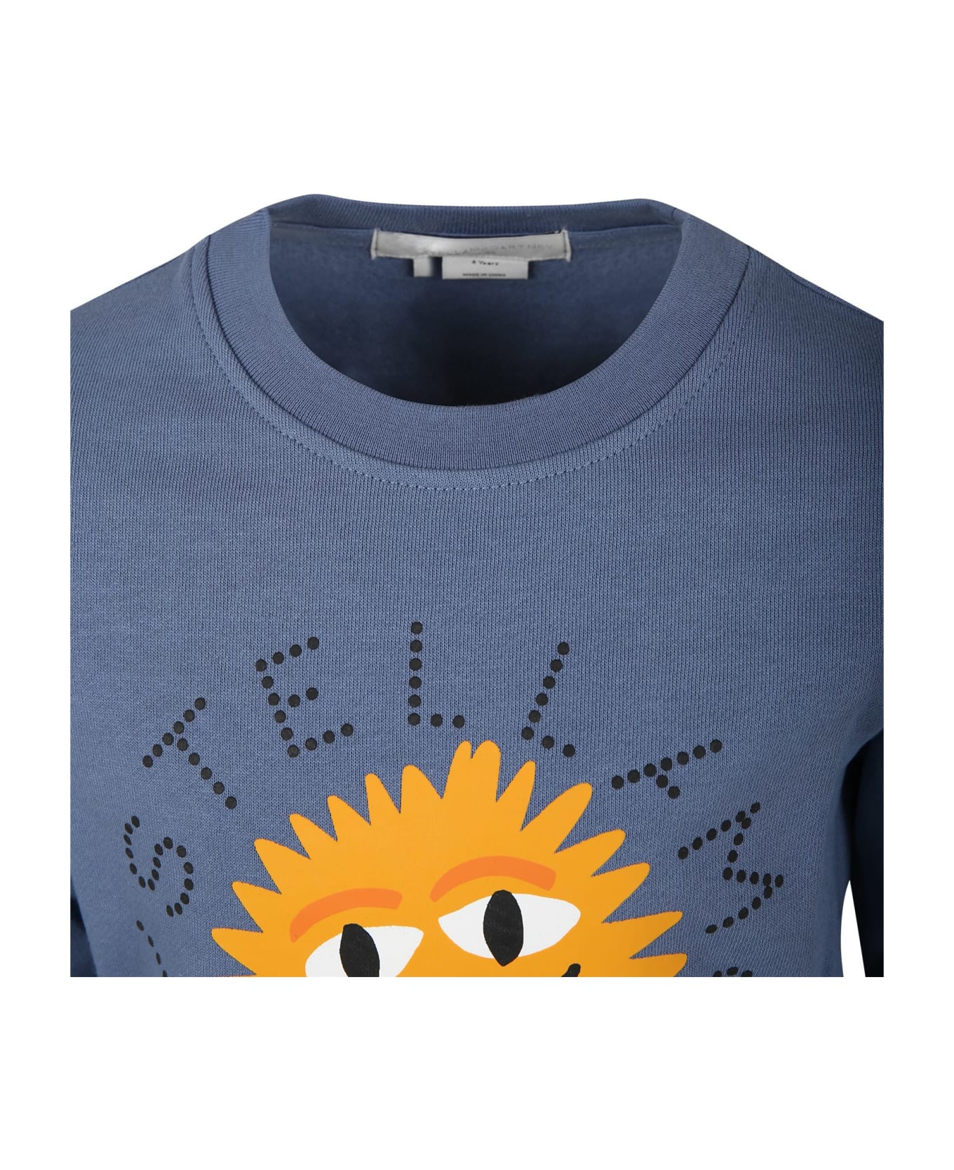 Stella McCartney Kids Blue Sweatshirt For Boy With Print And Logo - Blue