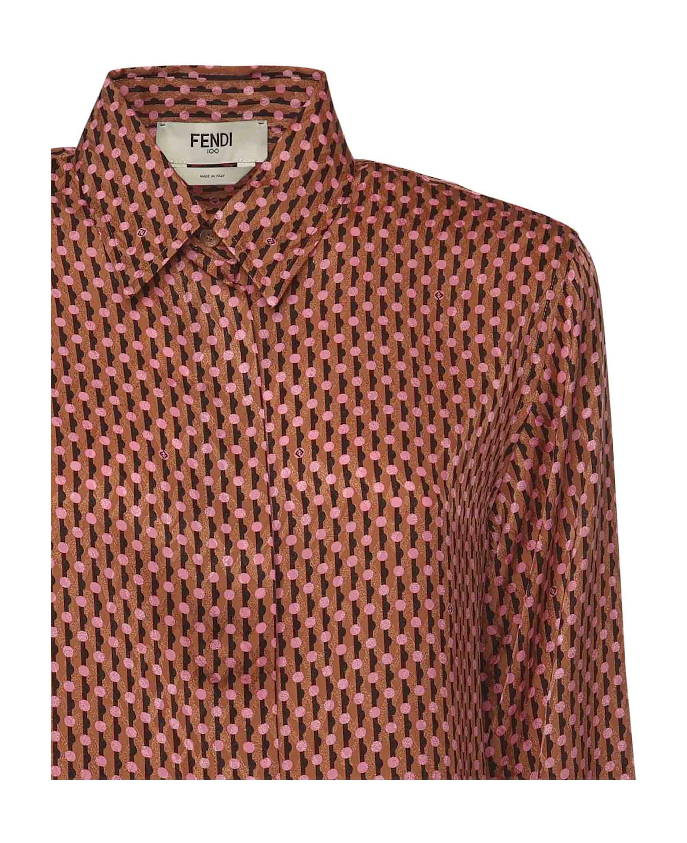 Fendi Dots Jacquard Silk Shirt - Pink