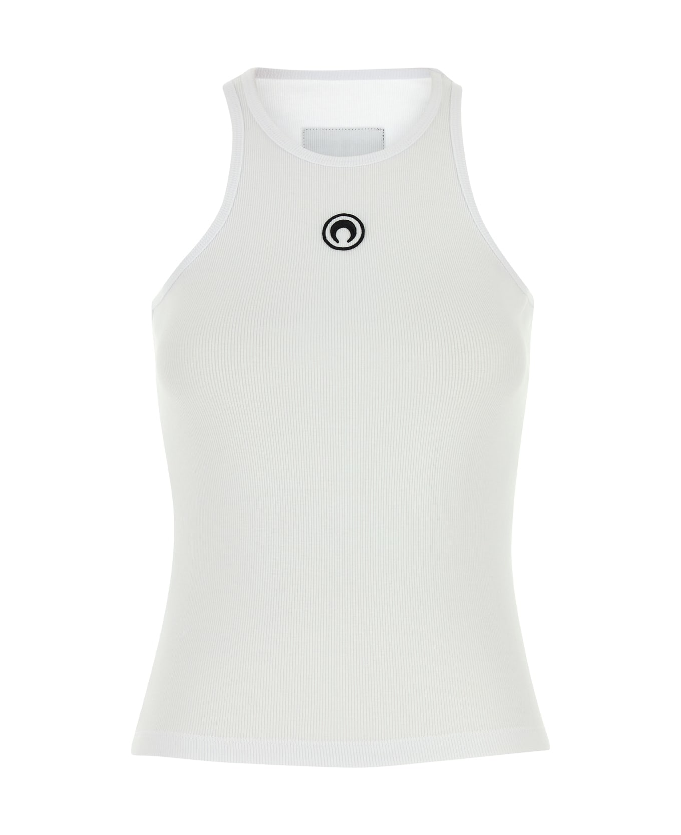 Marine Serre Moon Logo Ribbed Jersey Tank Top - WHITE