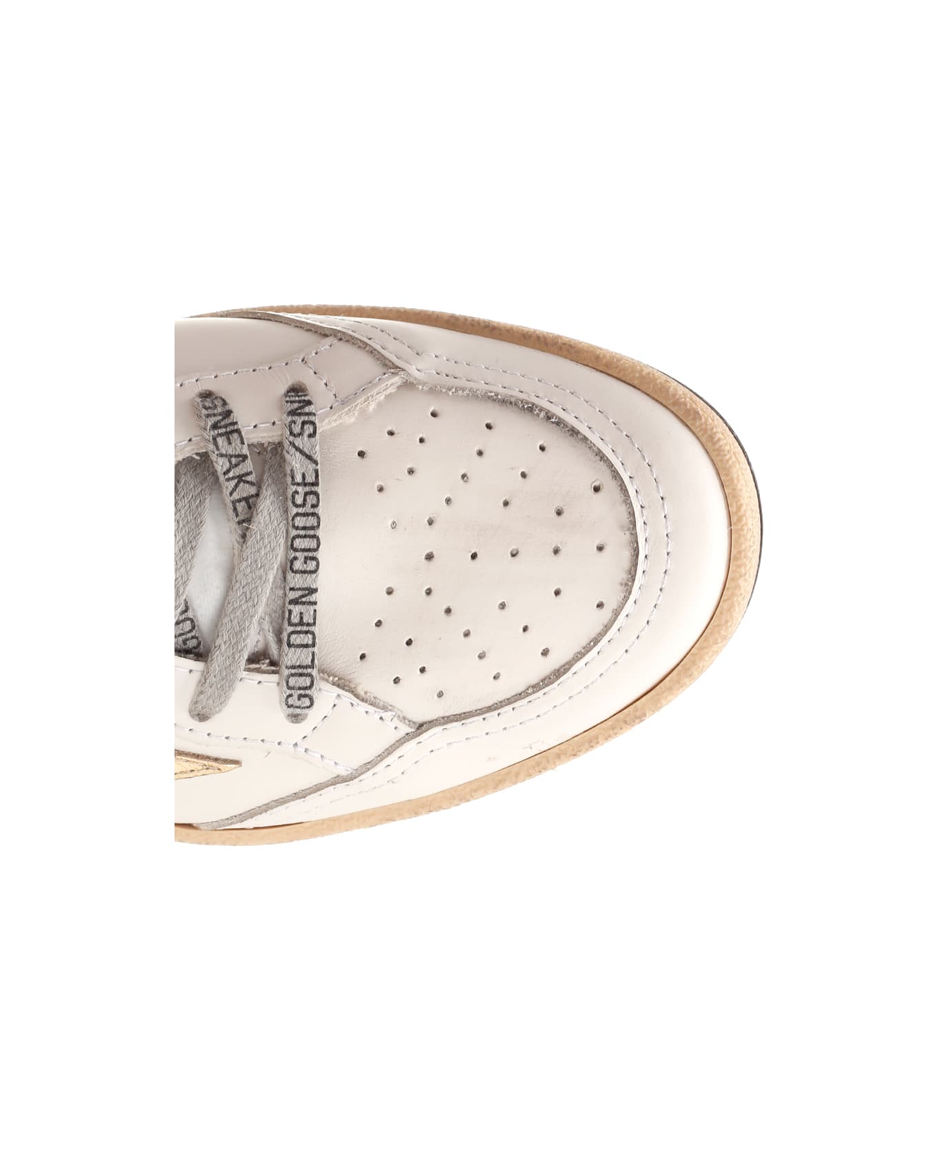 Golden Goose Ball Star Leather Sneakers - Milk/Gold