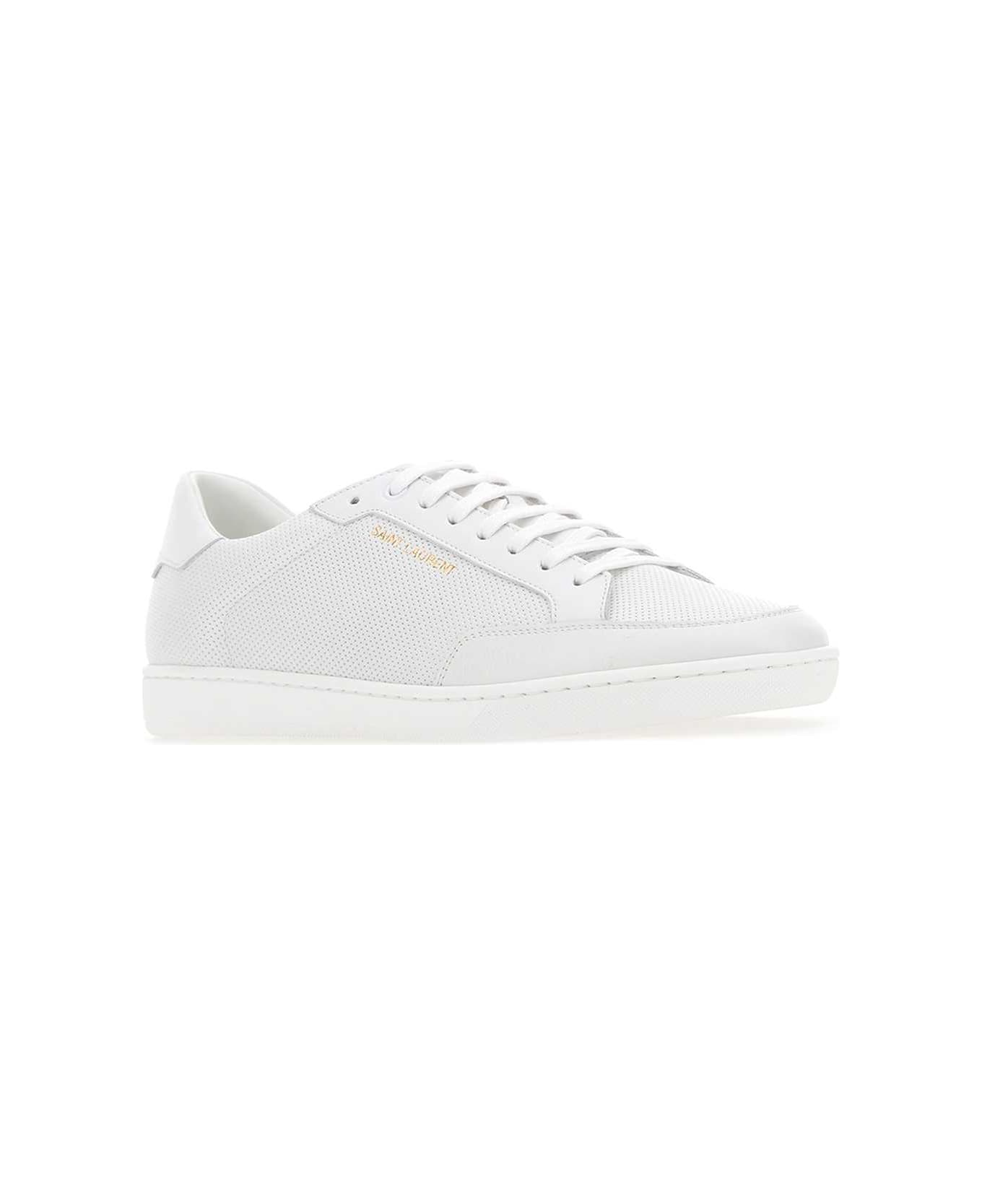 Saint Laurent White Leather Court Classic Sl/10 Sneakers - 9030