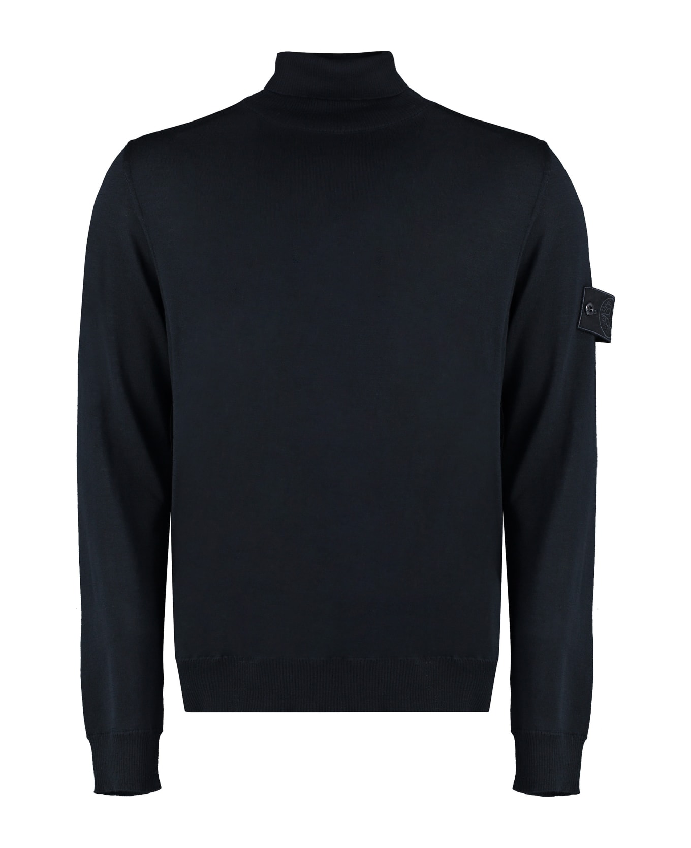 Stone Island Ghost - Virgin Wool Turtleneck Sweater - blue
