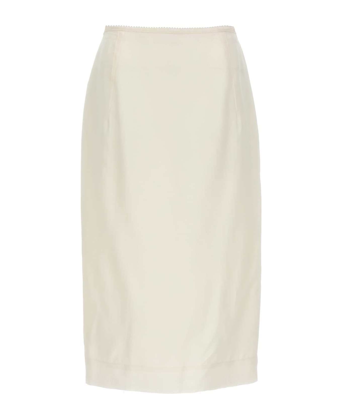 N.21 Silk Midi Skirt - White
