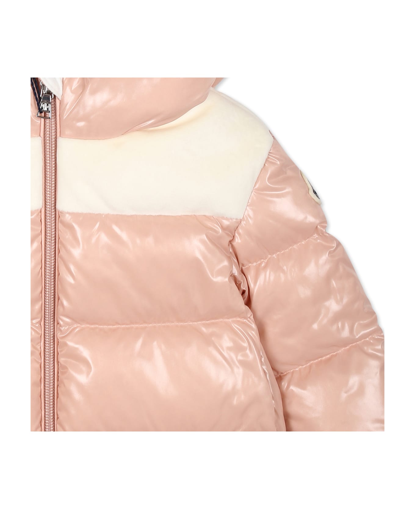 Moncler Pink Lakisha Down Jacket For Baby Girl With Logo - Pink