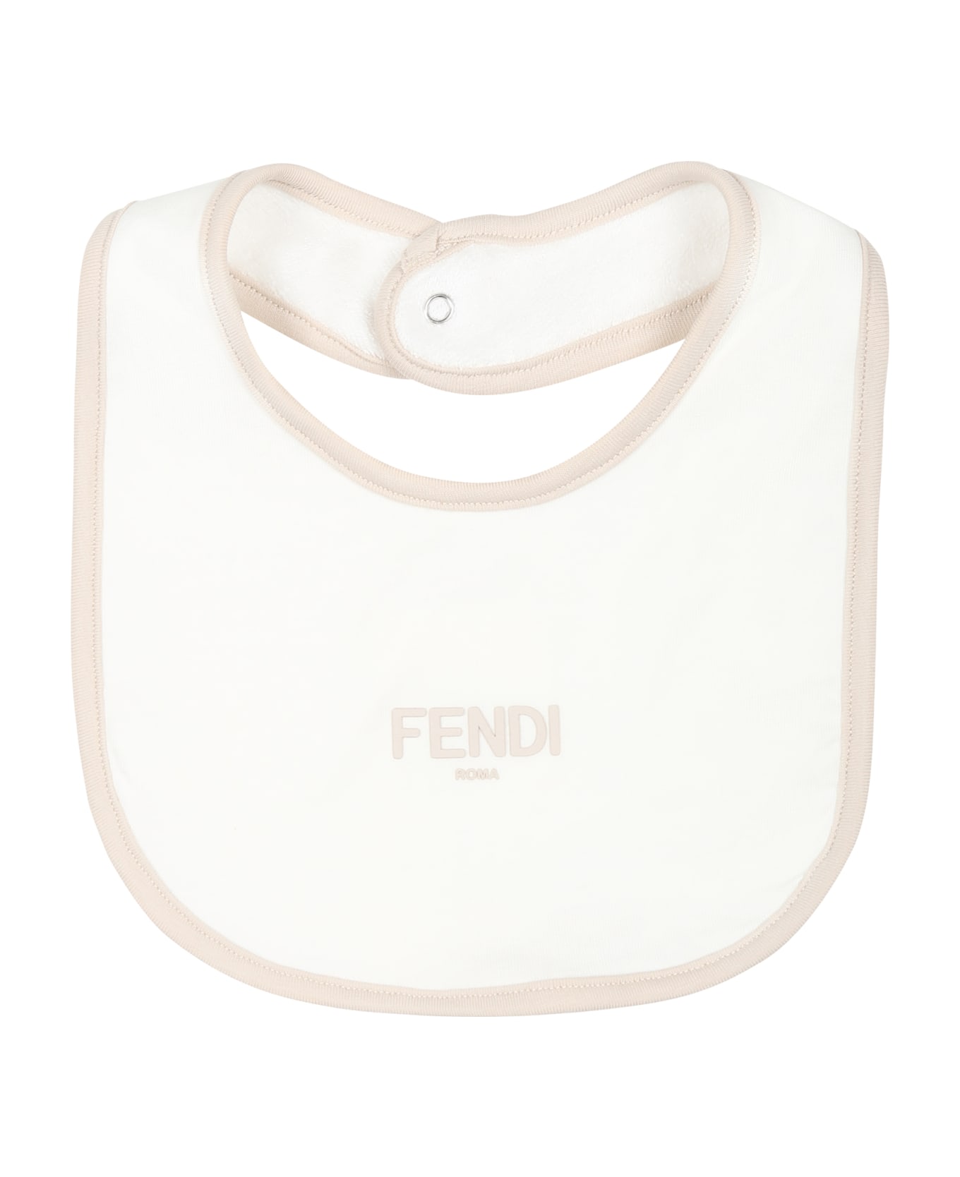 Fendi Beige Babygrow Set For Babykids With Fendi Emblem - Beige