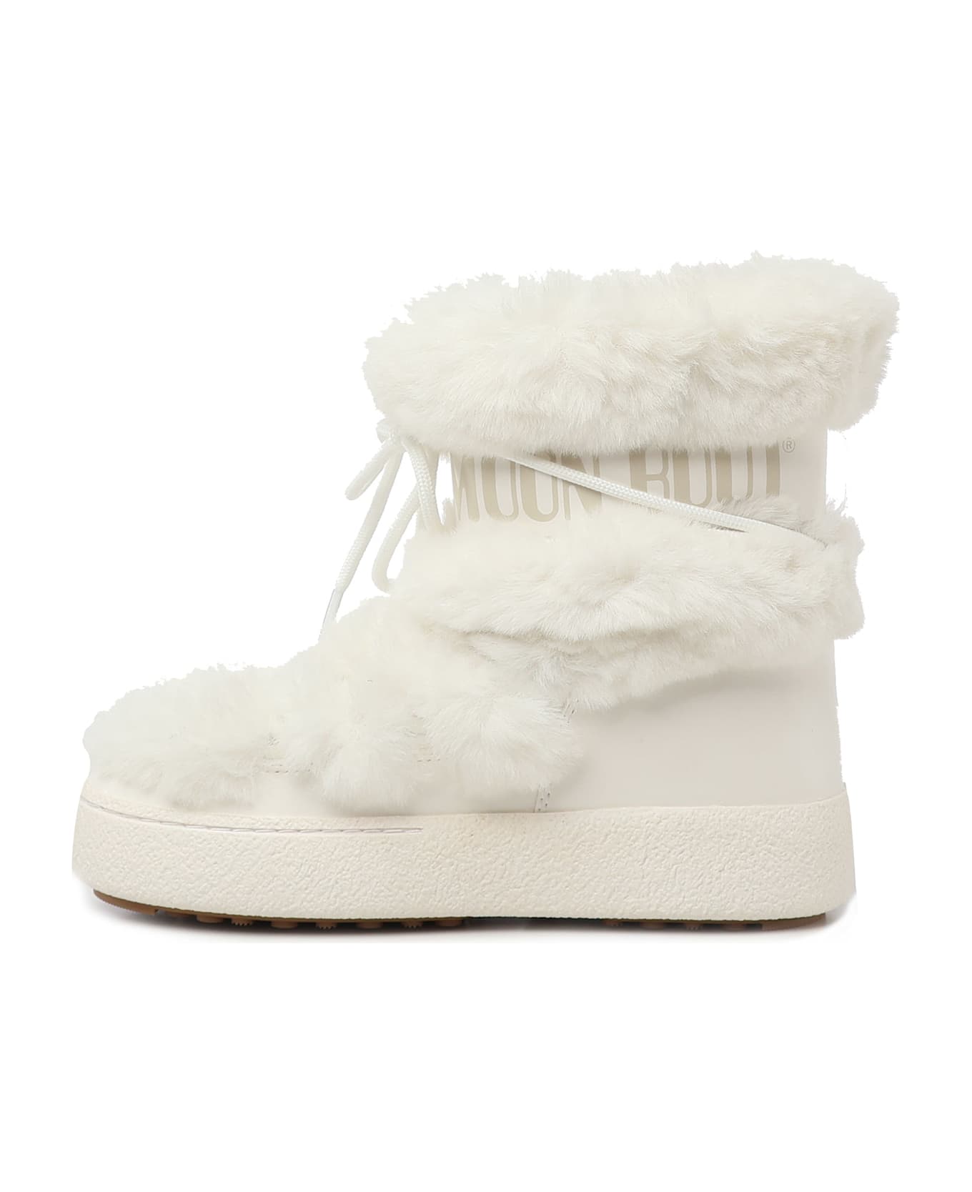 Moon Boot Ankle Boots With Fur - Bianco