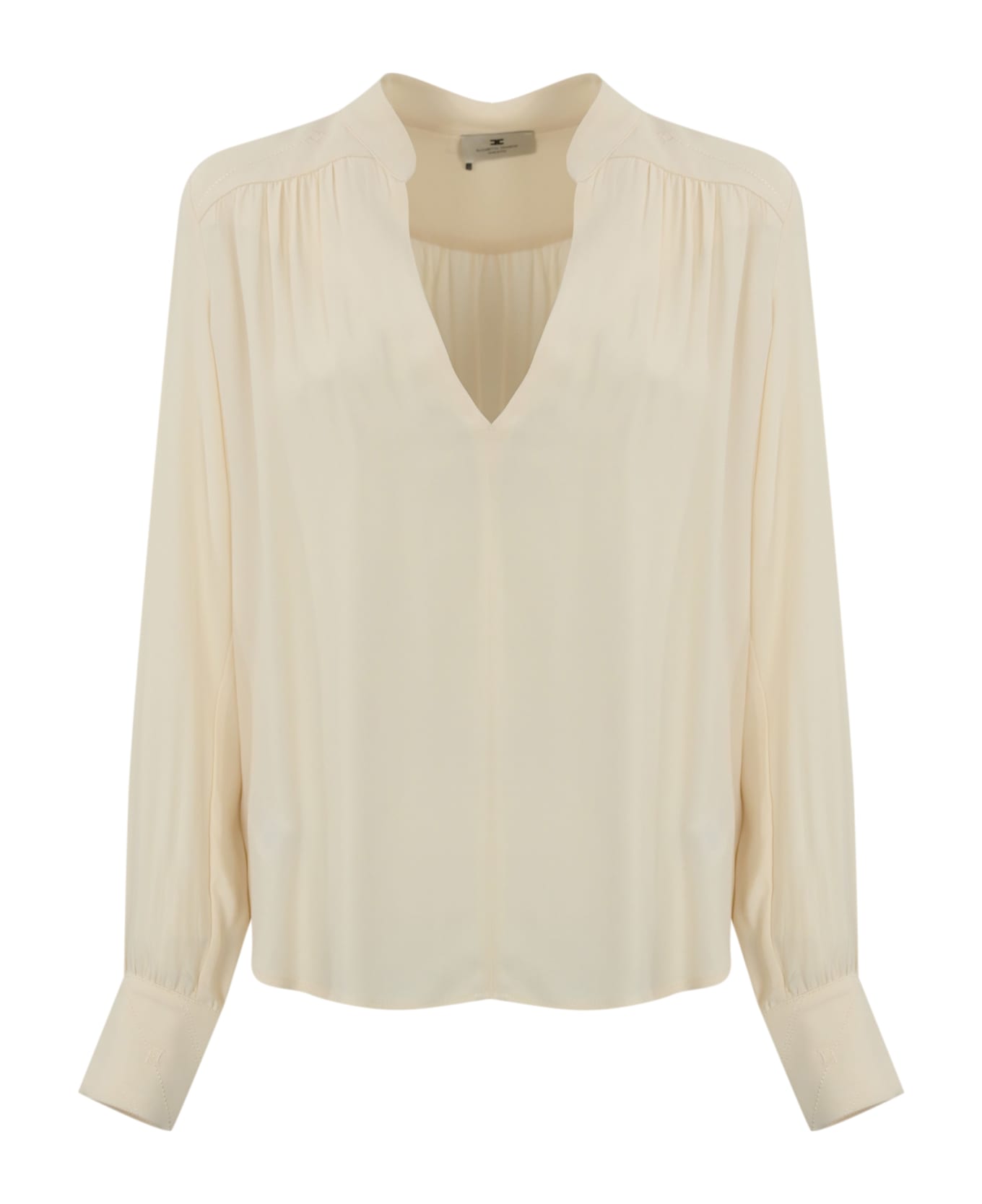 Elisabetta Franchi Georgette Blouse With Striped Pattern - BURRO