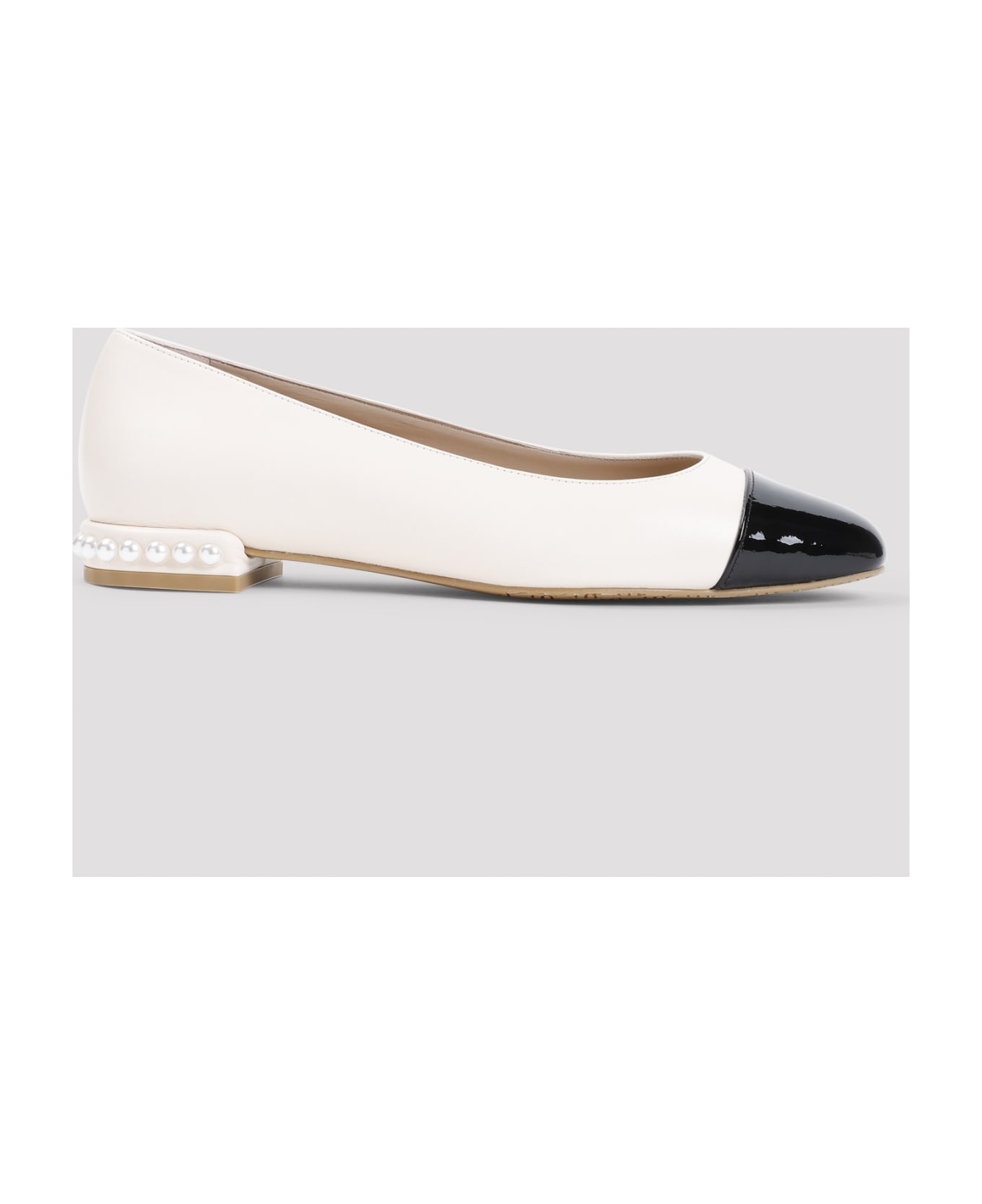 Stuart Weitzman Pearl Flat Ballerinas - Seashell Black